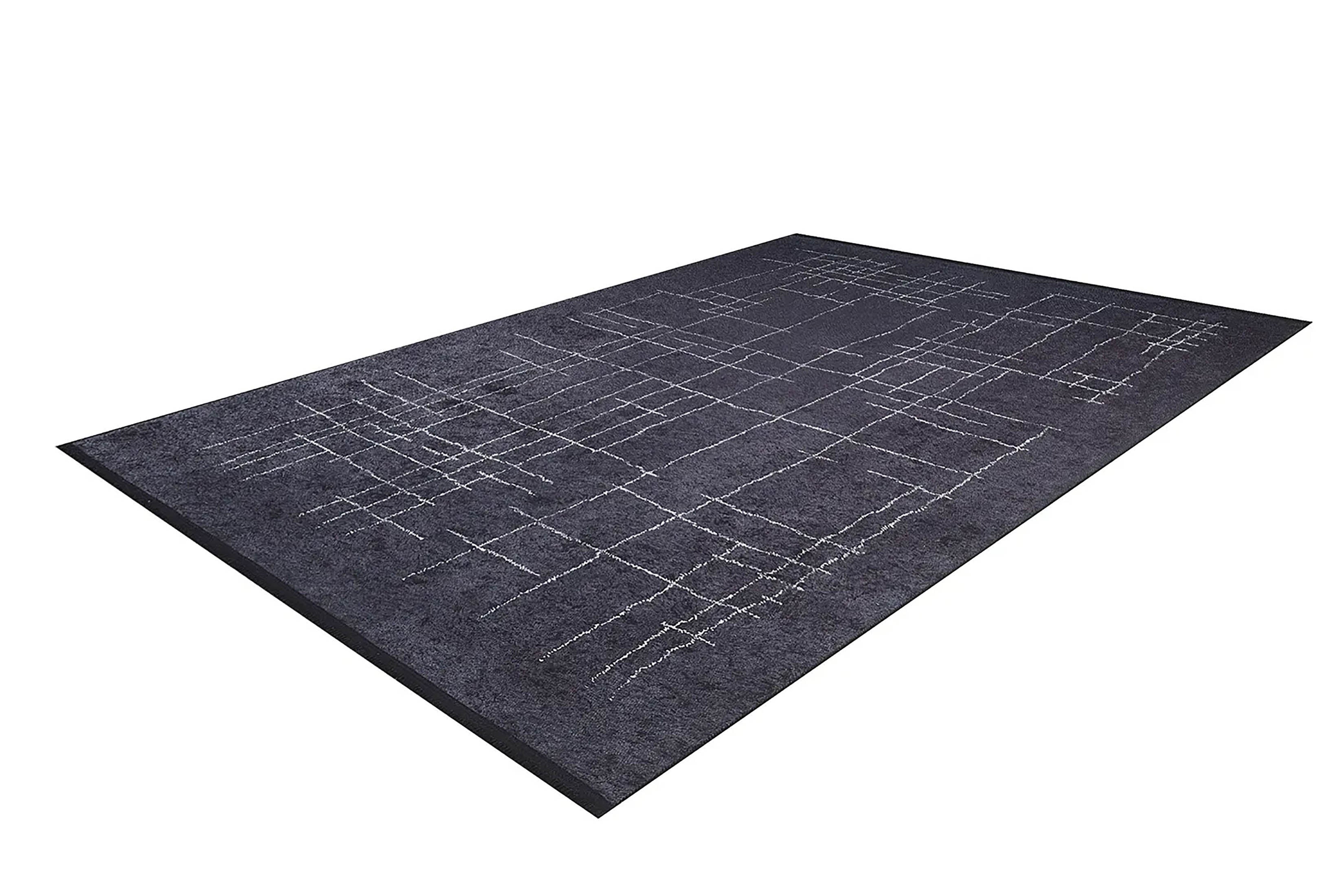 Danna Trellis Geometric Luxury Black White Rug