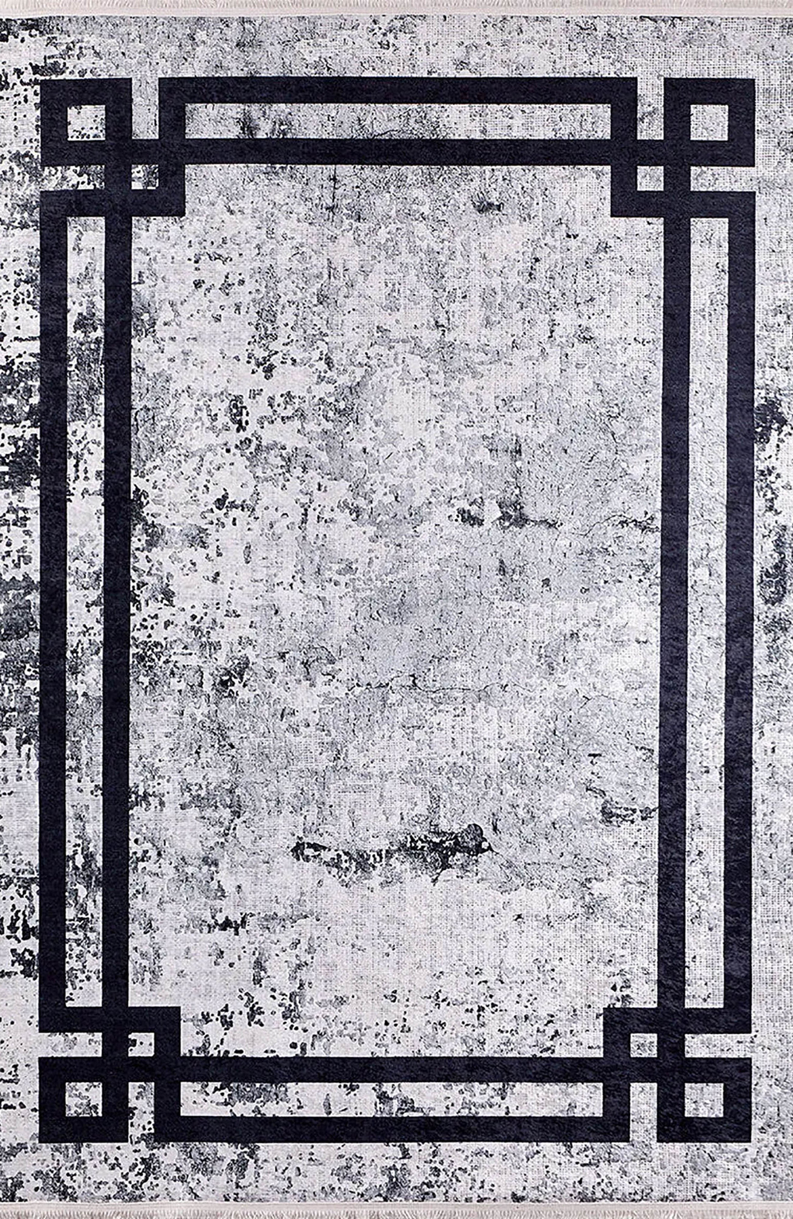 Anastasia Geometric Greek Key Border Rug