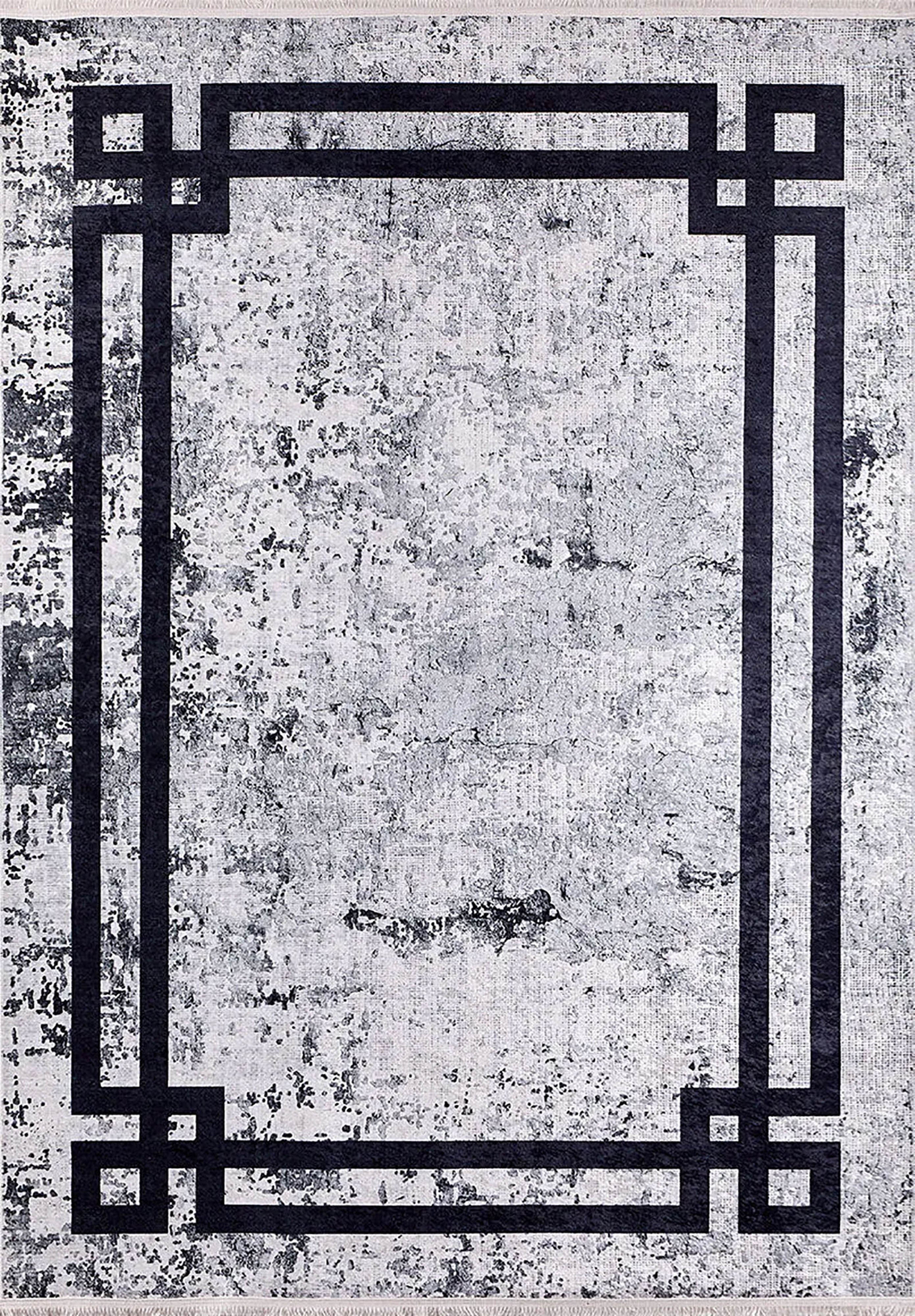 Anastasia Geometric Greek Key Border Rug