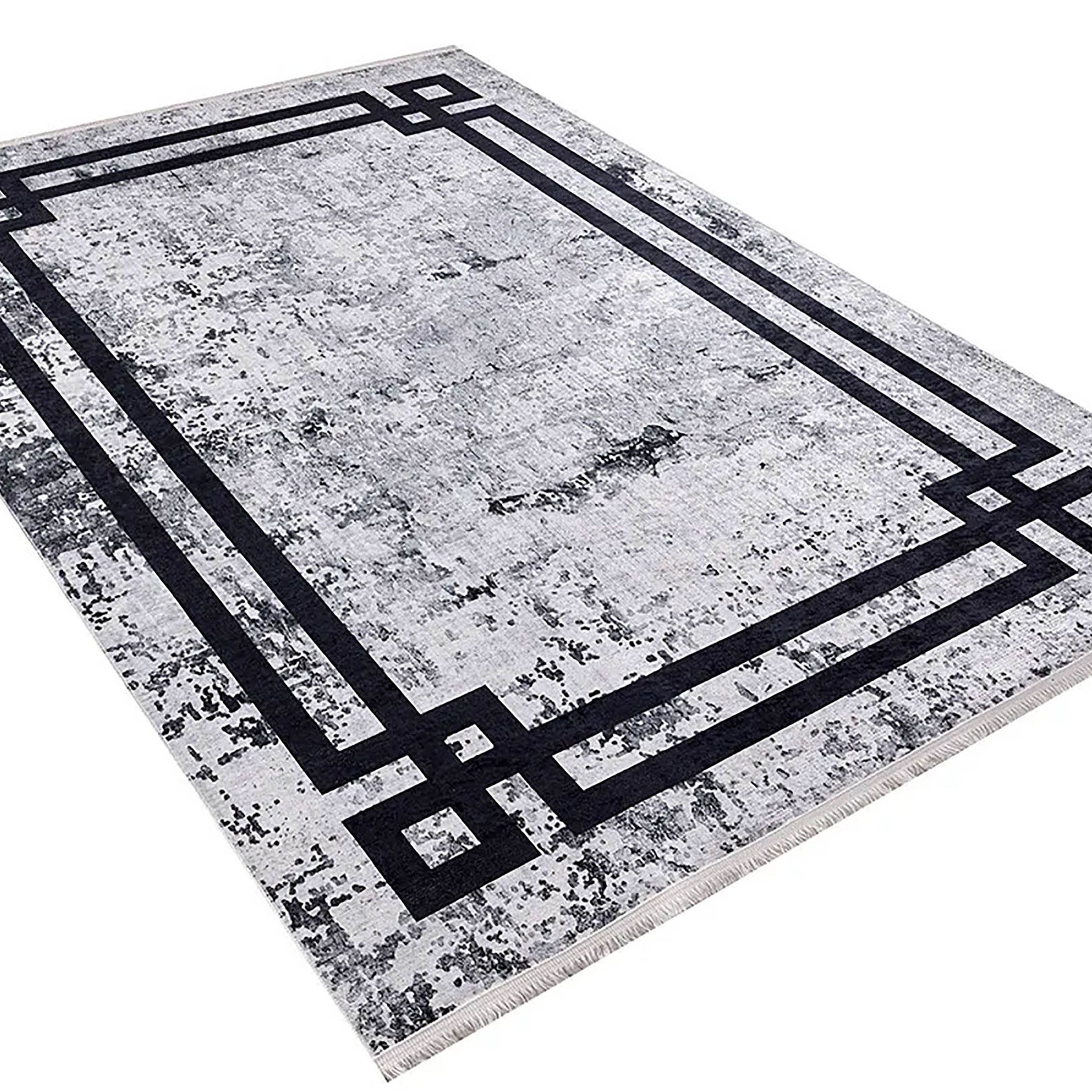 Anastasia Geometric Greek Key Border Rug