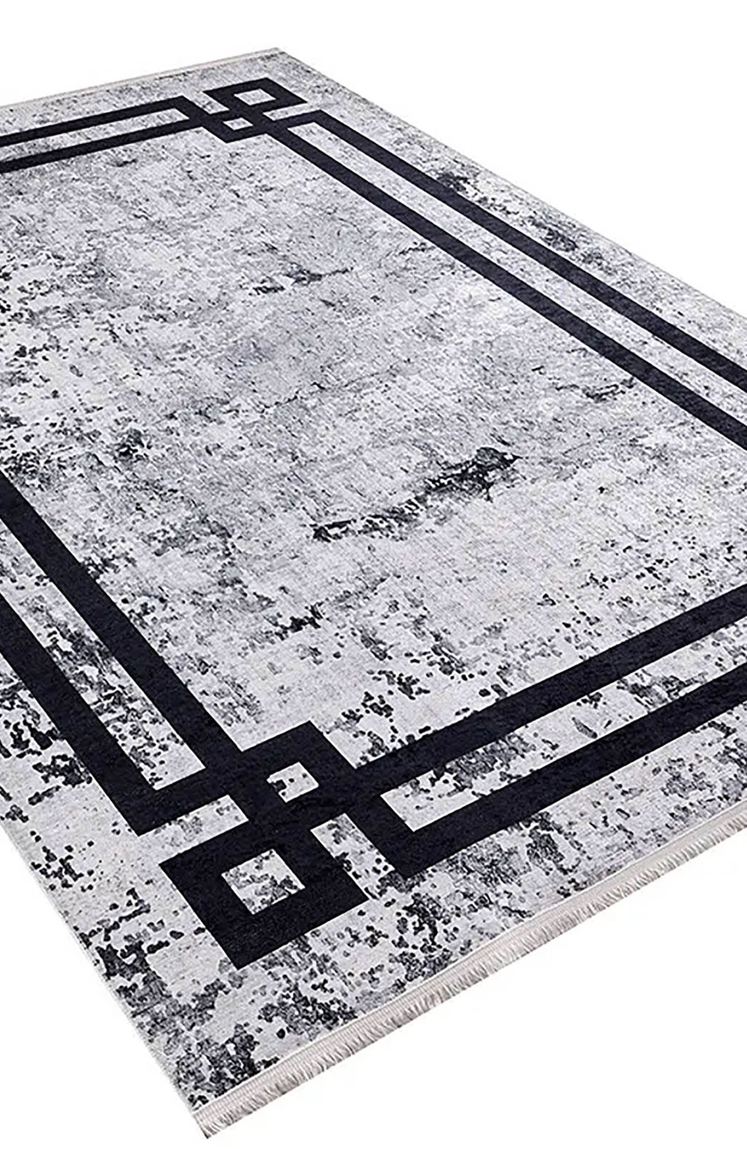 Anastasia Geometric Greek Key Border Rug