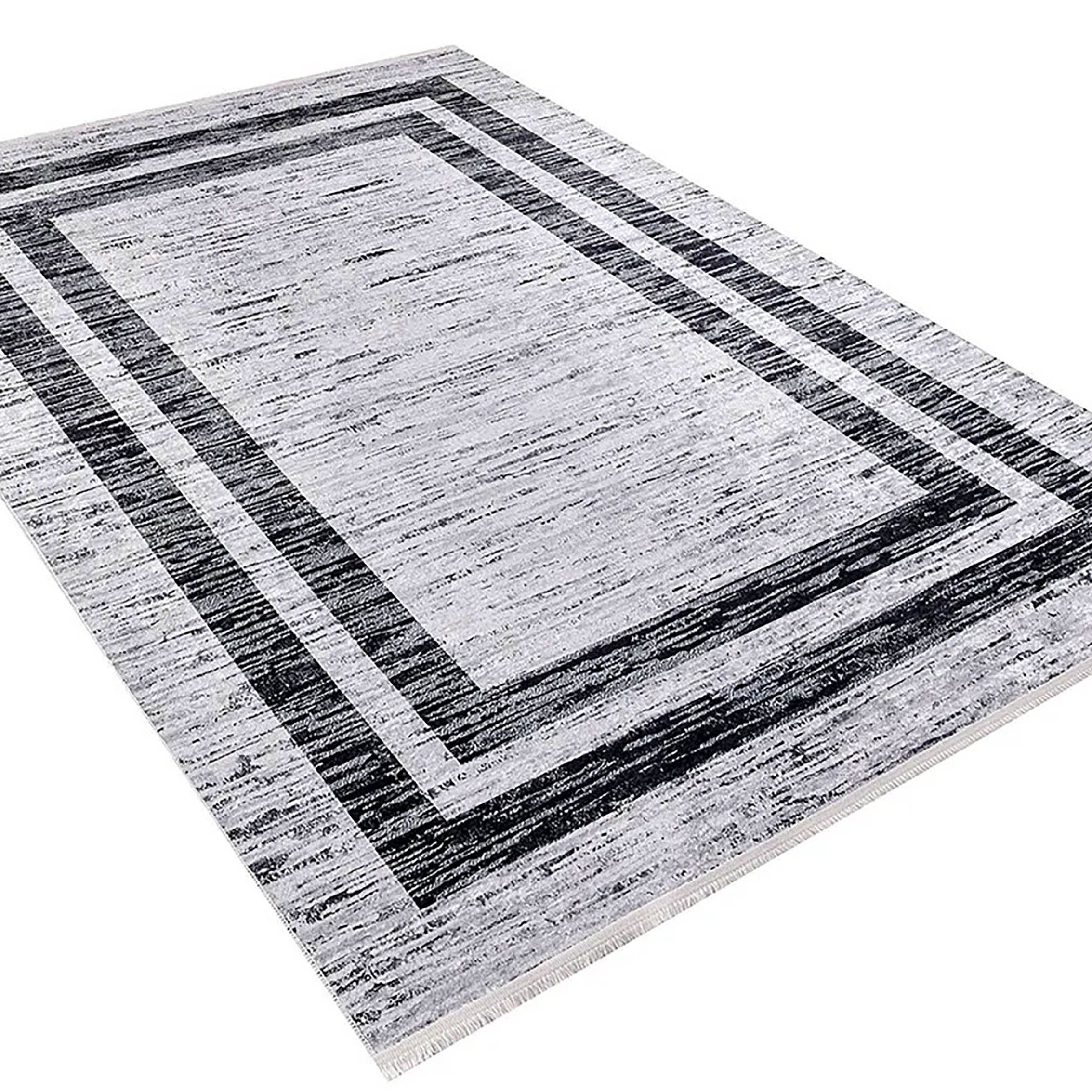 Rosalie Geometric Border Abstract Rug