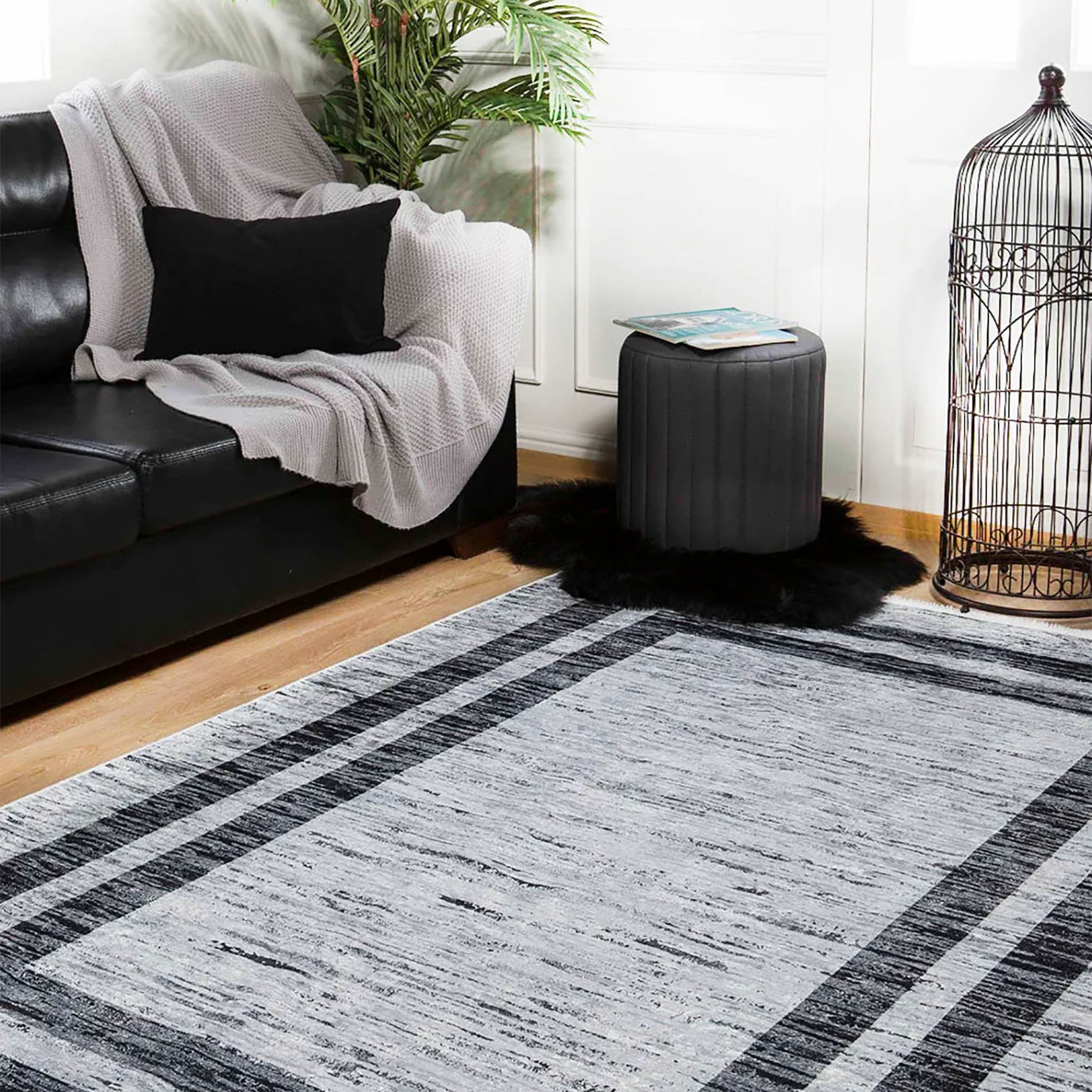 Rosalie Geometric Border Abstract Rug
