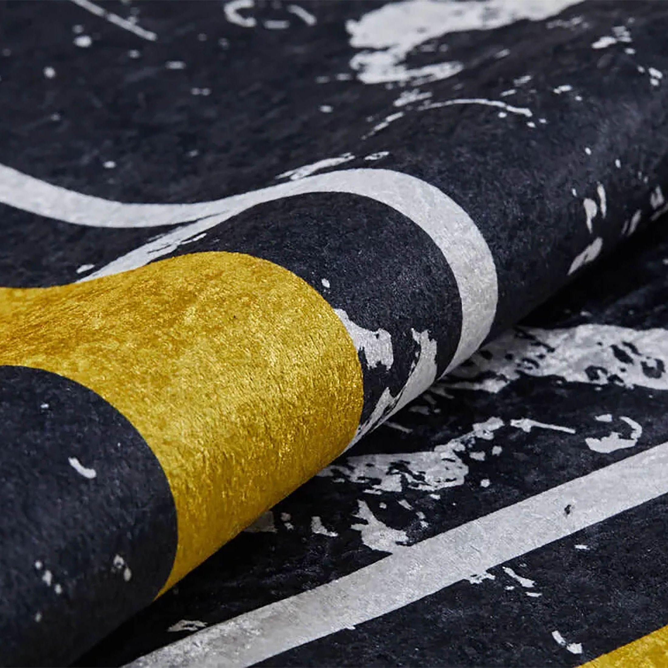 Wren Geometric Marble Border Modern Rug