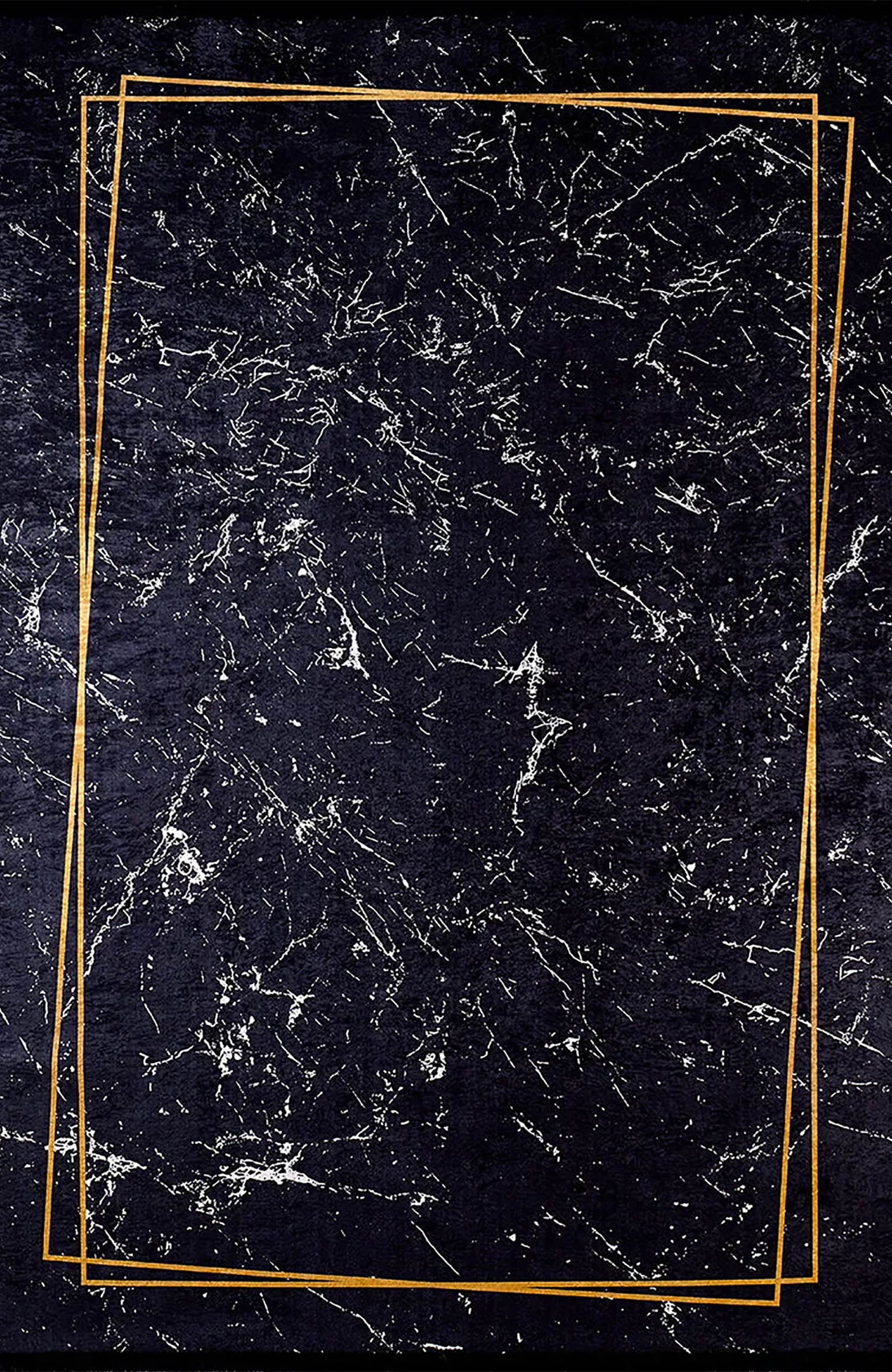 Lilah Geometric Marble Border Modern Rug