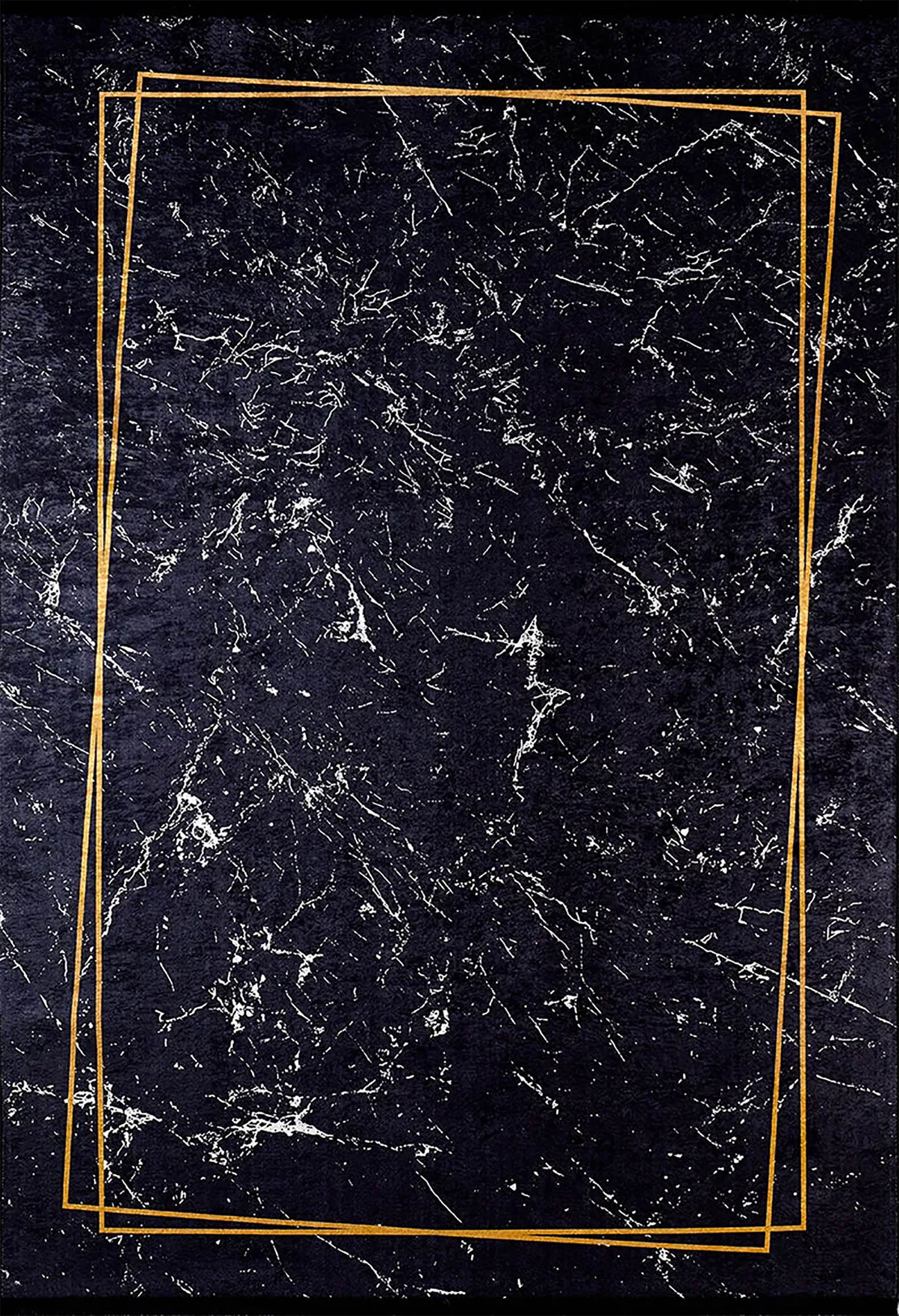Lilah Geometric Marble Border Modern Rug