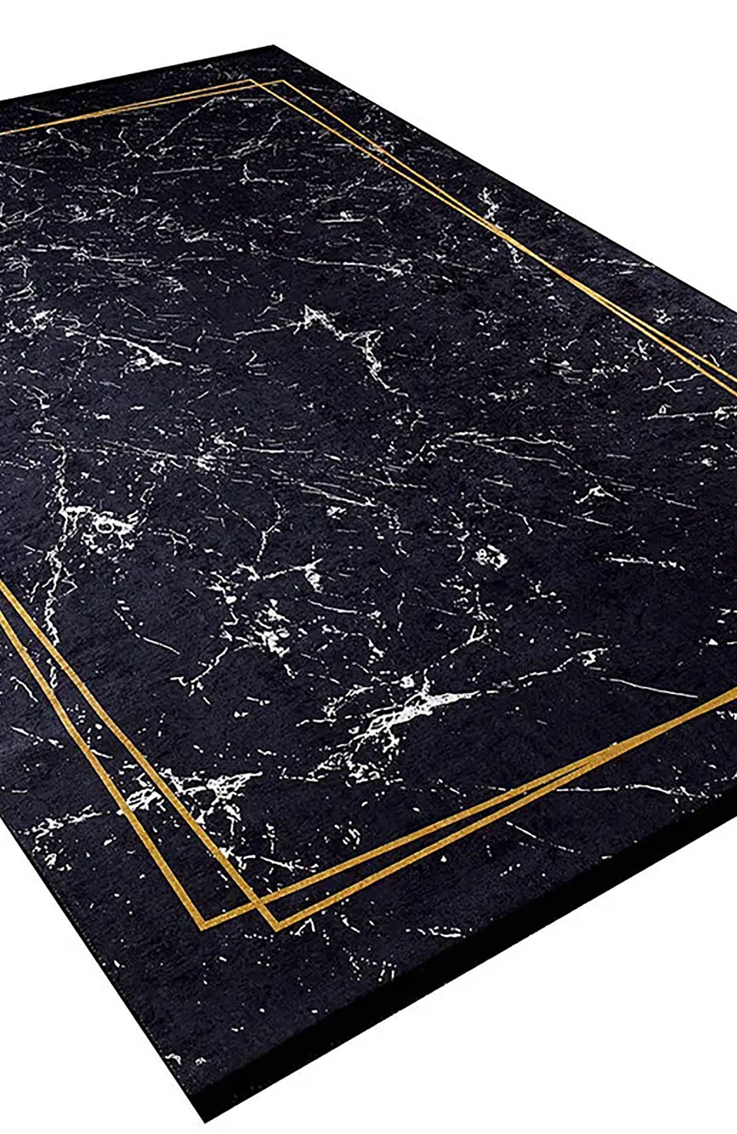 Lilah Geometric Marble Border Modern Rug