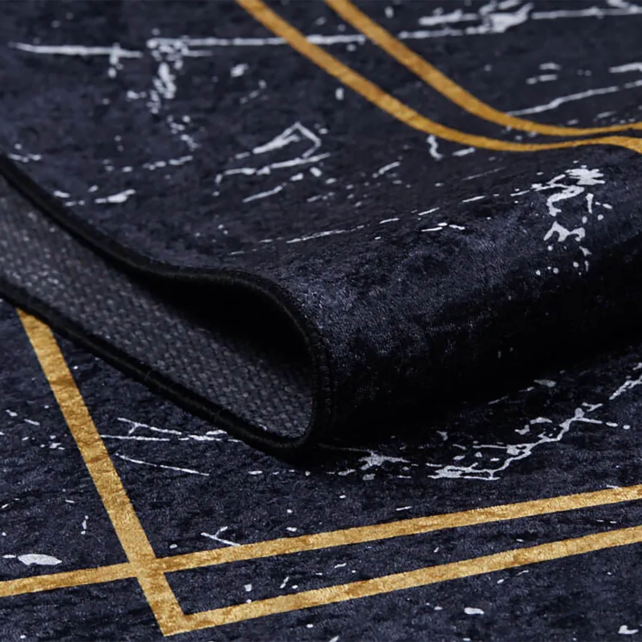 Lilah Geometric Marble Border Modern Rug