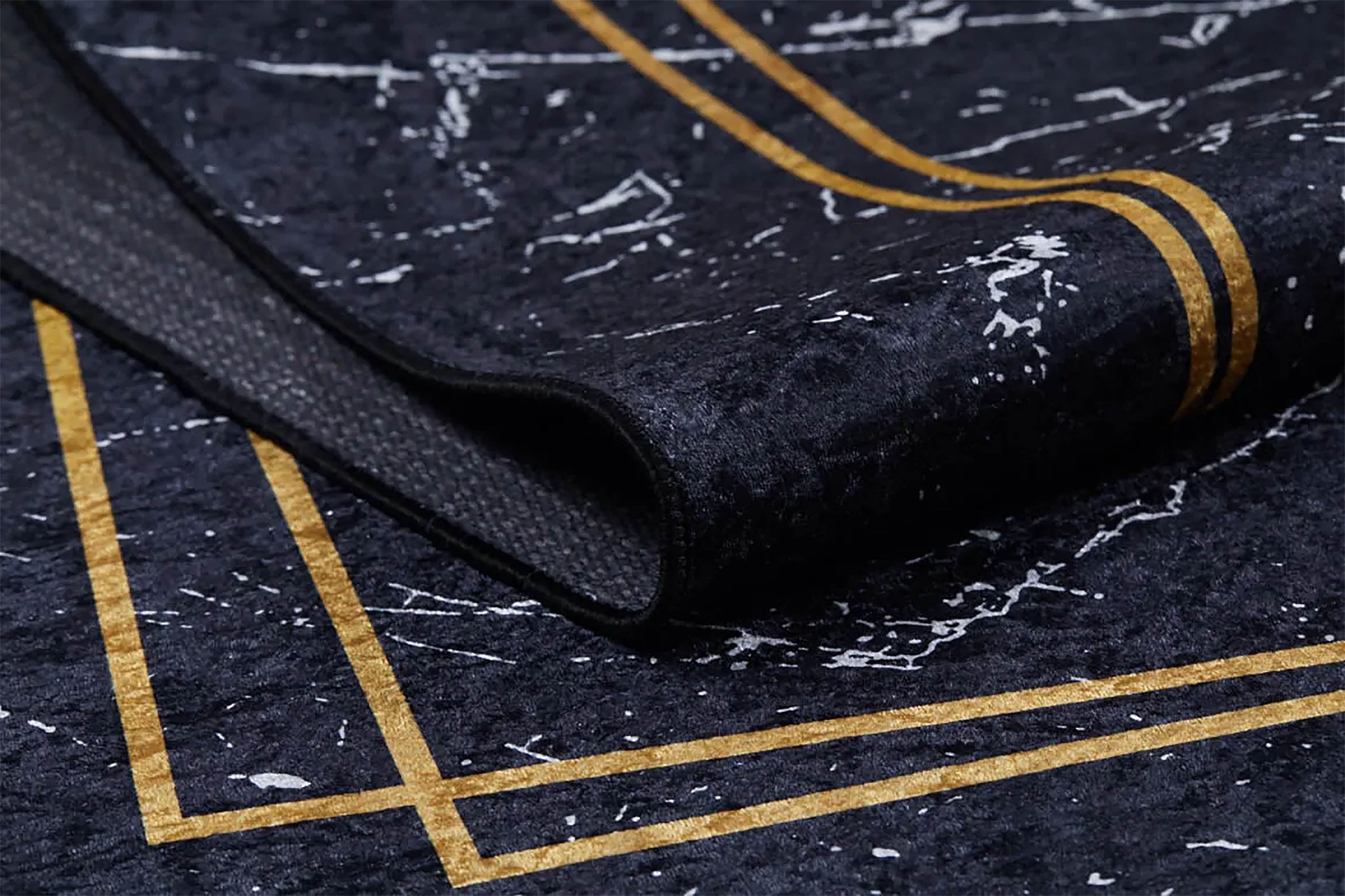 Lilah Geometric Marble Border Modern Rug