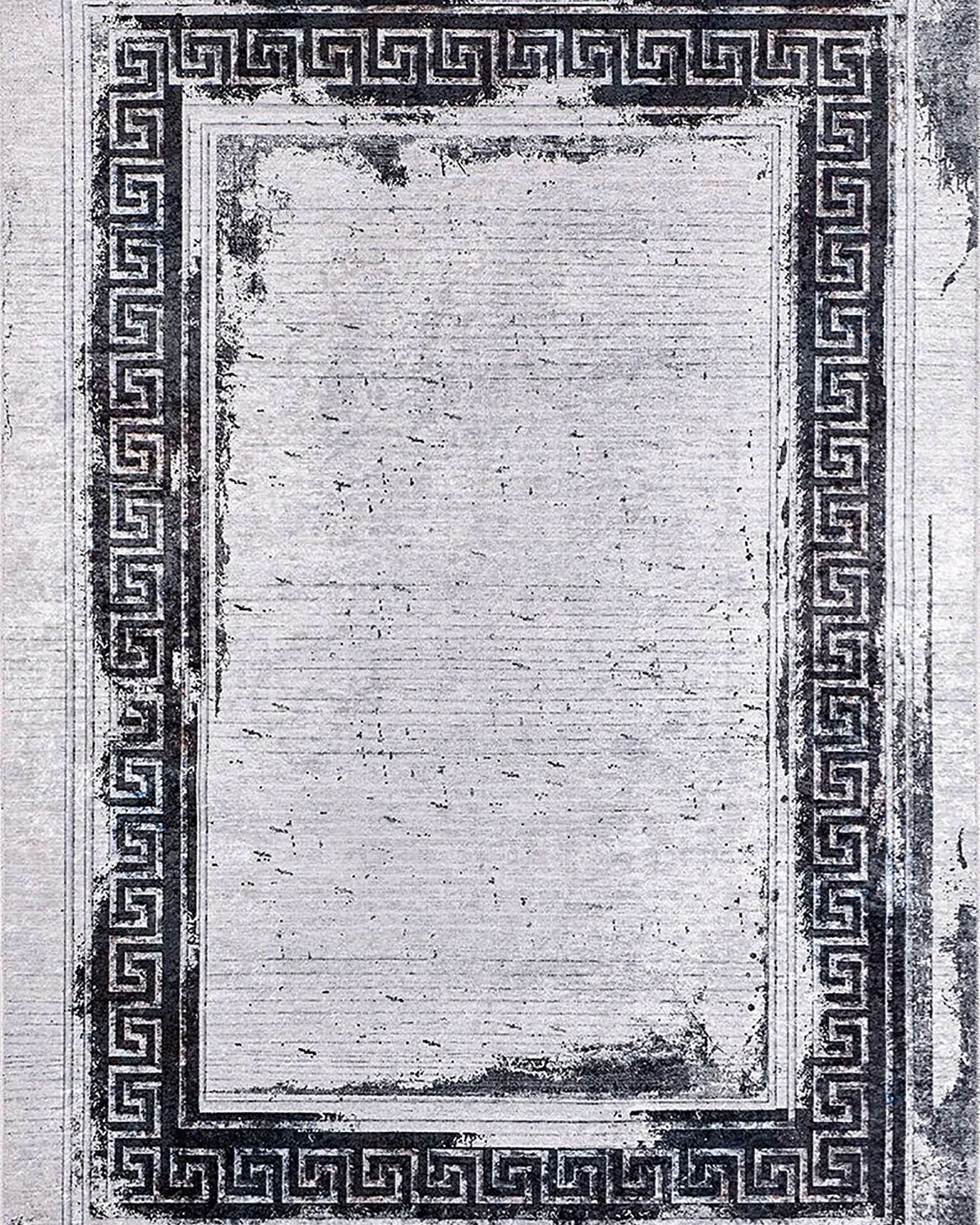 Bellamy Geometric Greek Key Border Abstract Rug