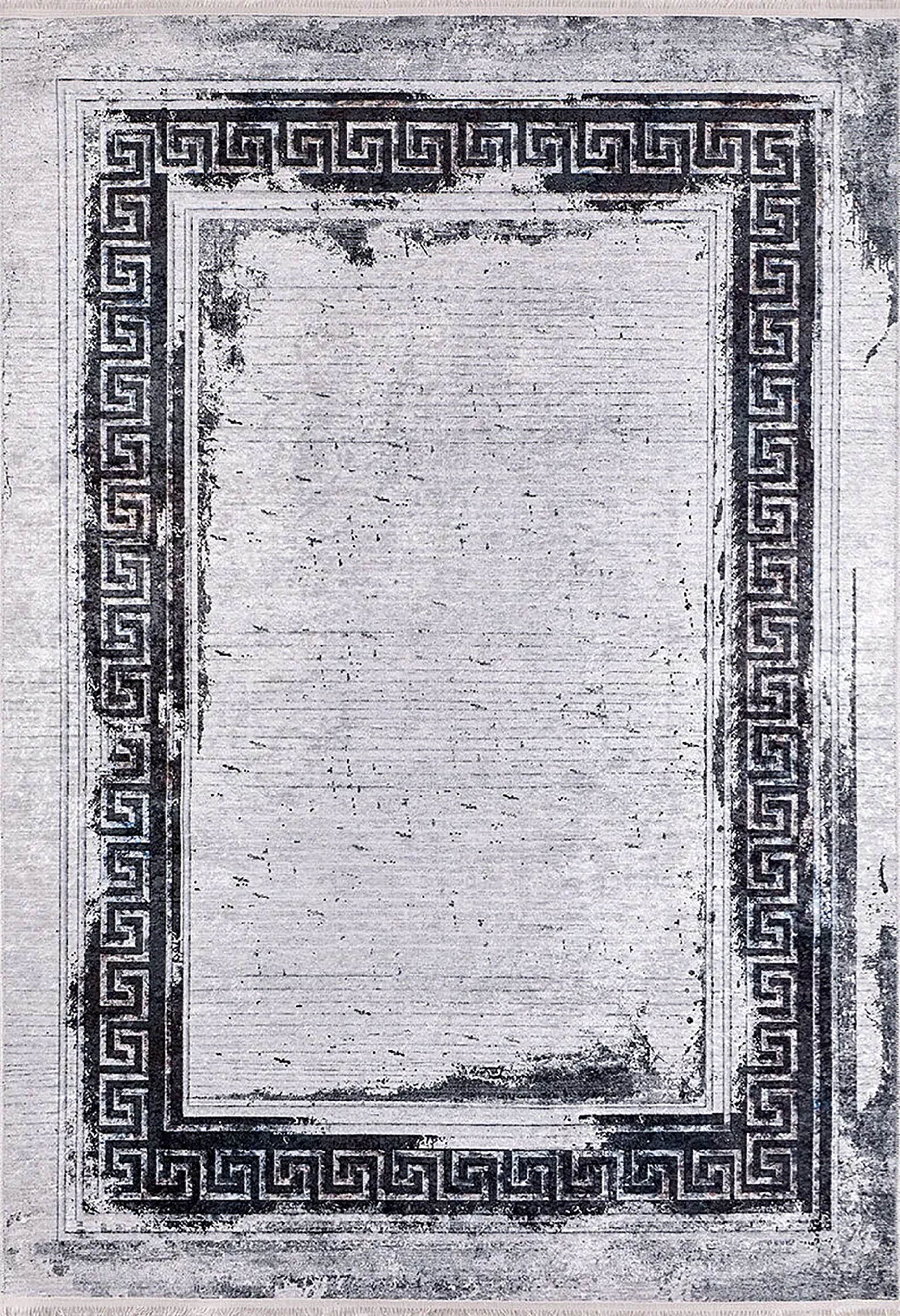 Bellamy Geometric Greek Key Border Abstract Rug