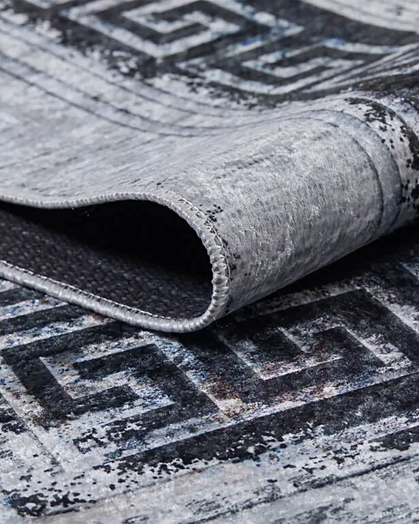 Bellamy Geometric Greek Key Border Abstract Rug