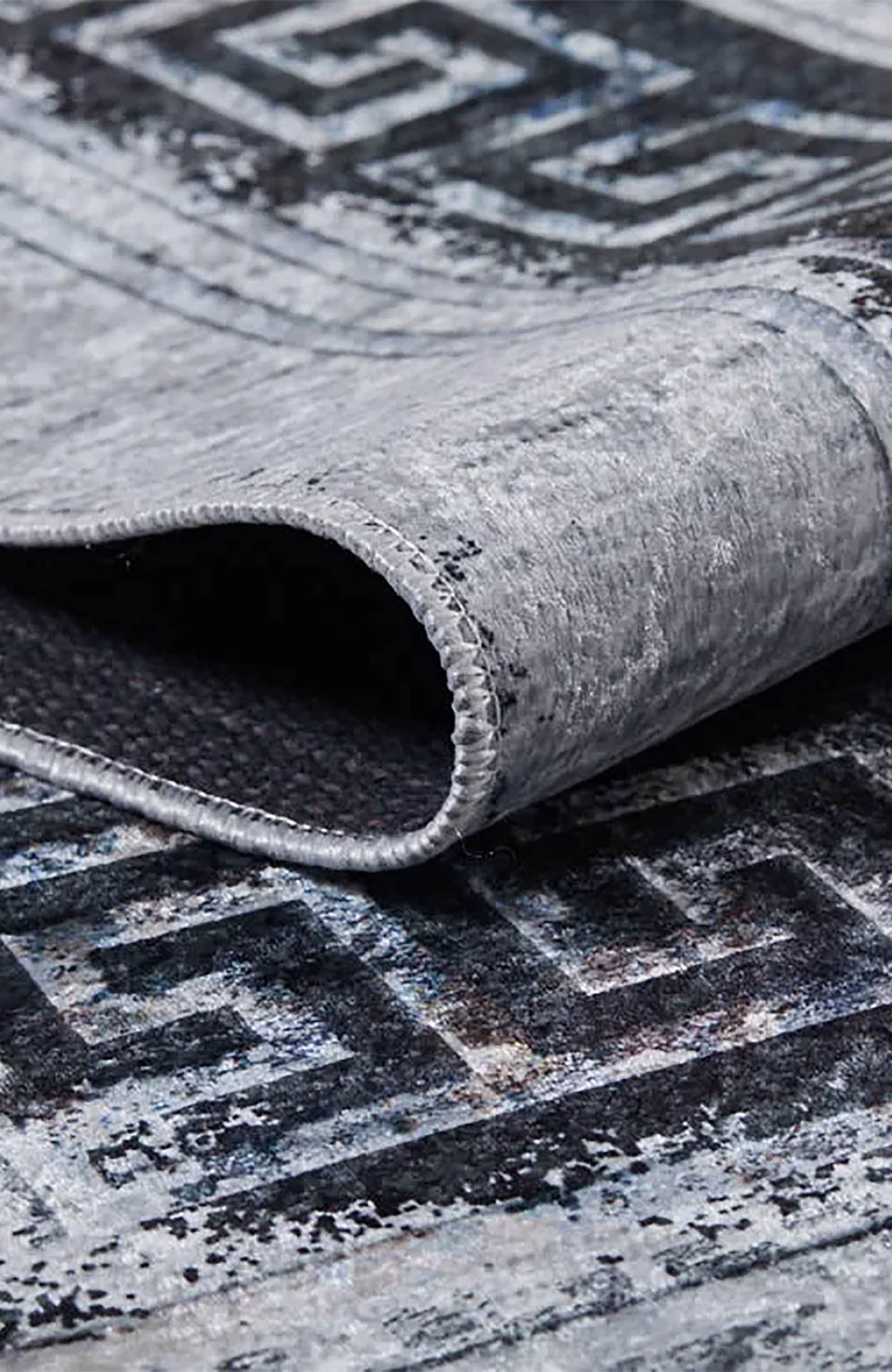 Bellamy Geometric Greek Key Border Abstract Rug