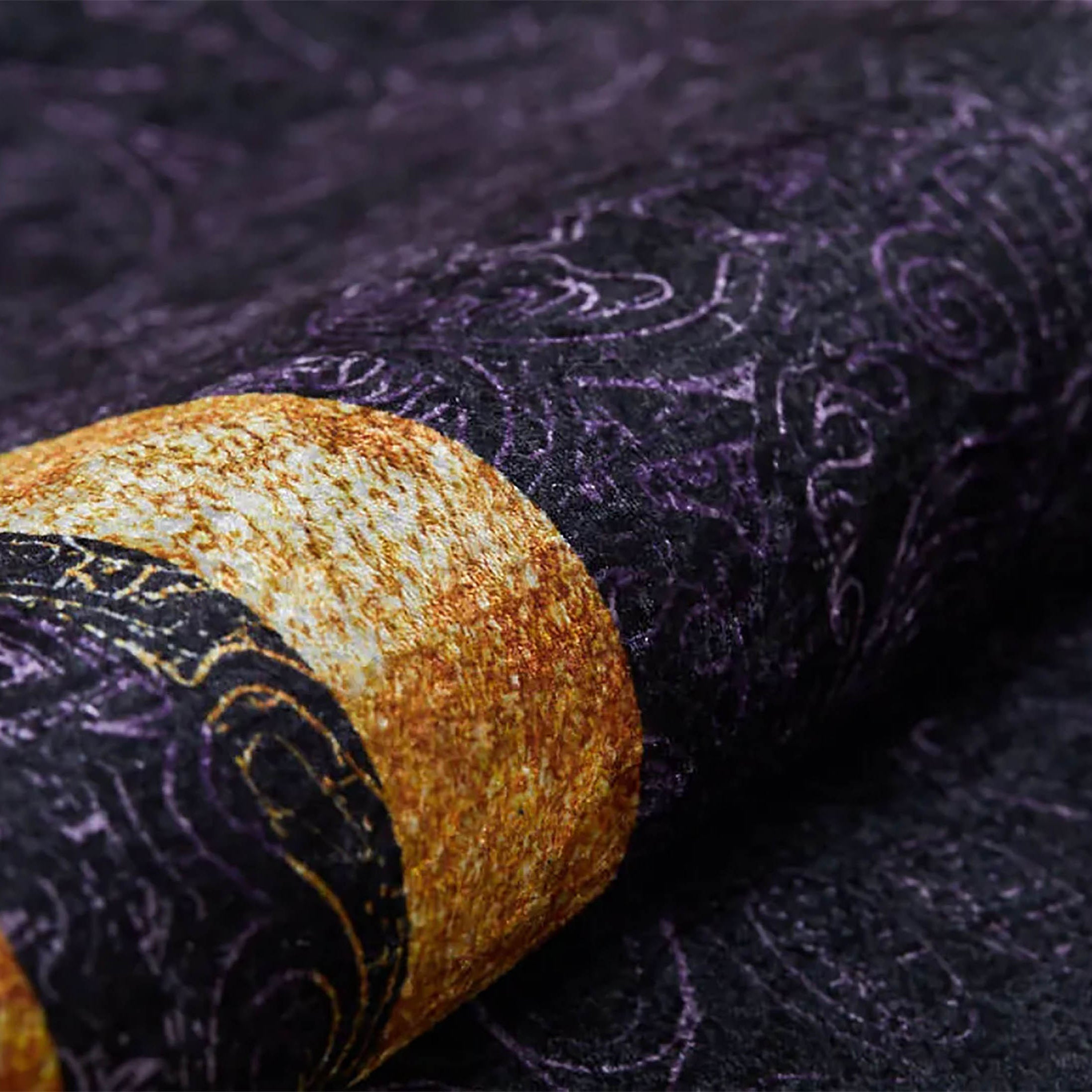 Baylor Marble Black Gold Purple Bordered Geometric Rug