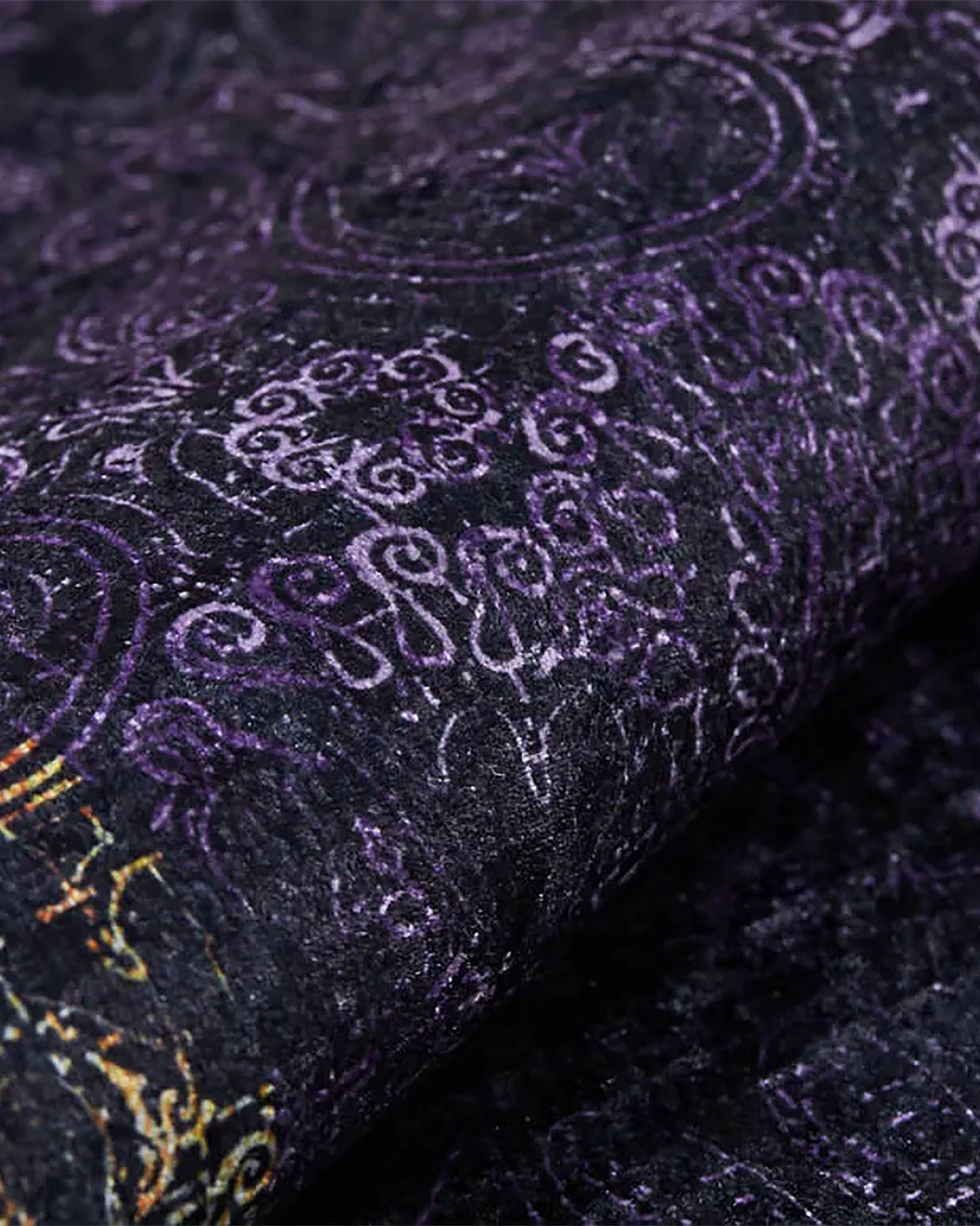 Veda Marble Black Gold Purple Bordered Geometric Rug