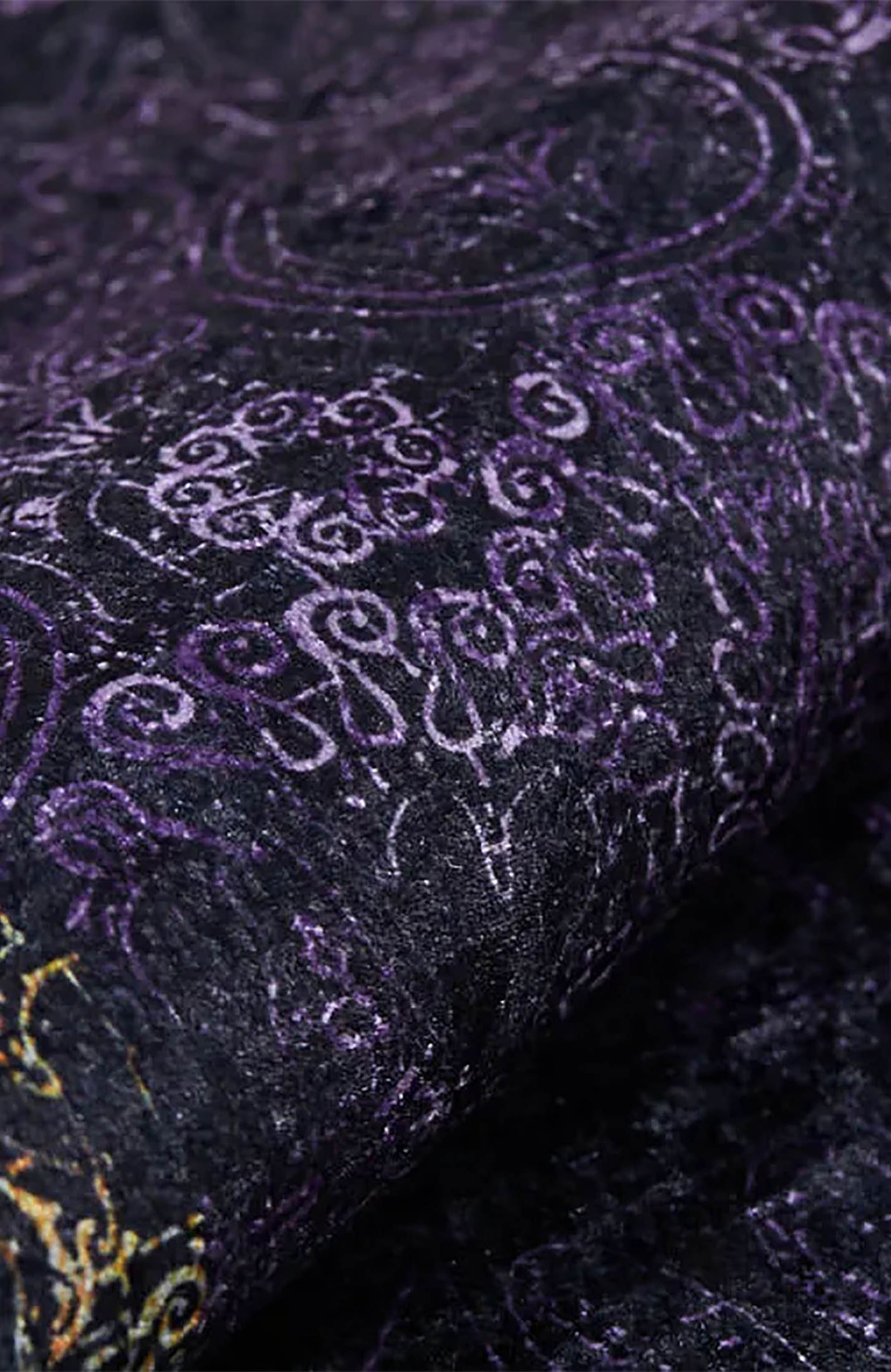 Veda Marble Black Gold Purple Bordered Geometric Rug