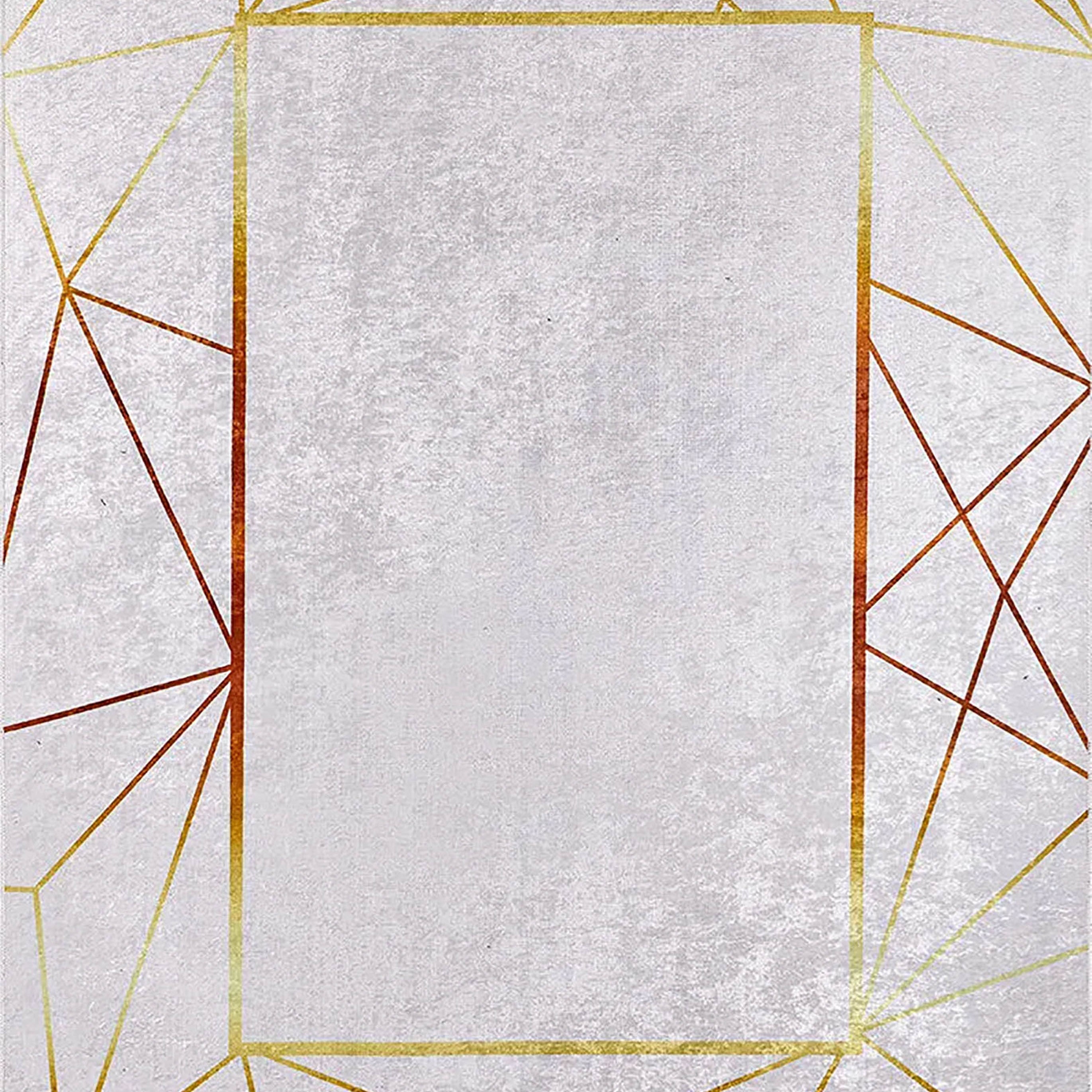Mikaela Geometric Border Modern Home Decor Rug