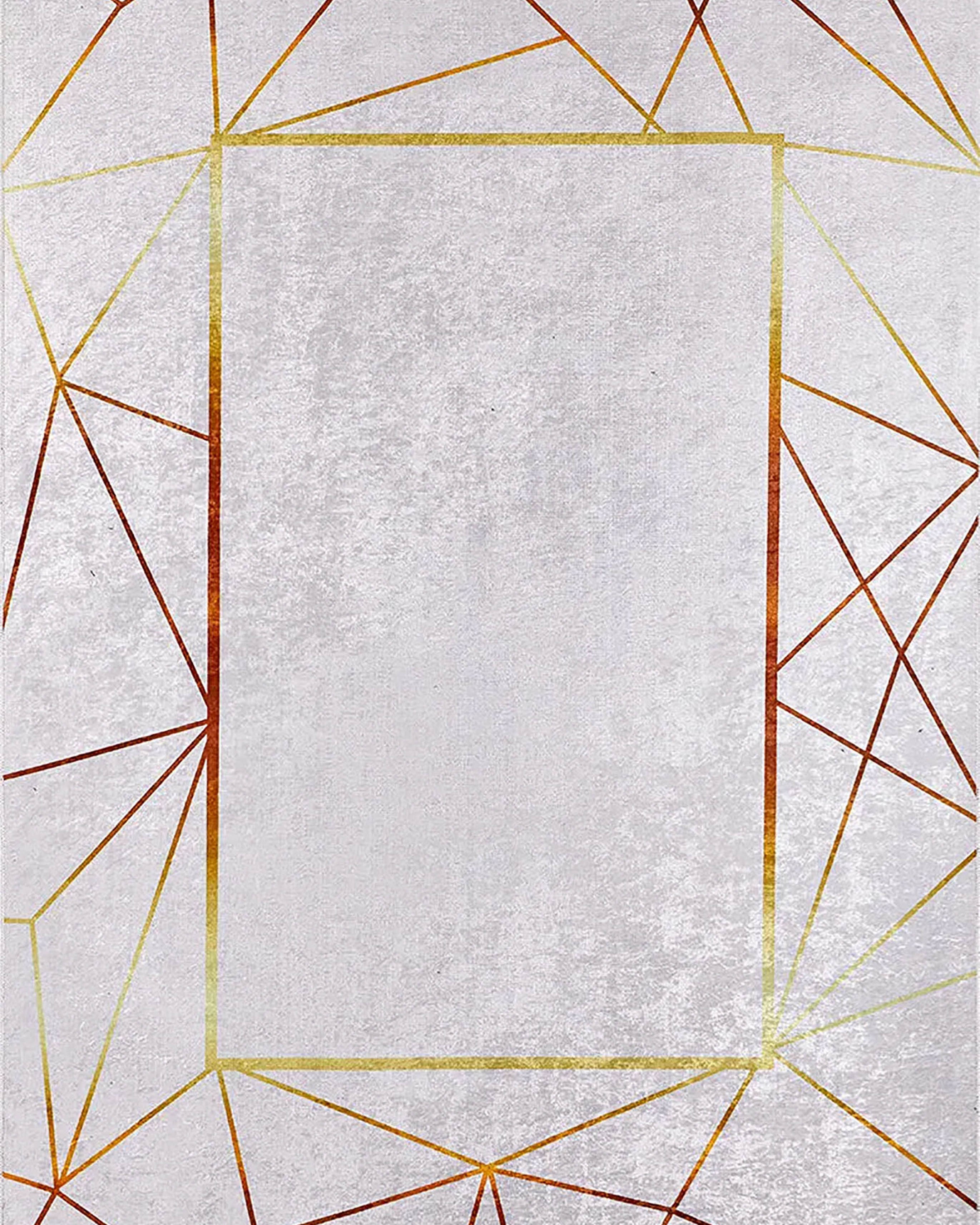 Mikaela Geometric Border Modern Home Decor Rug