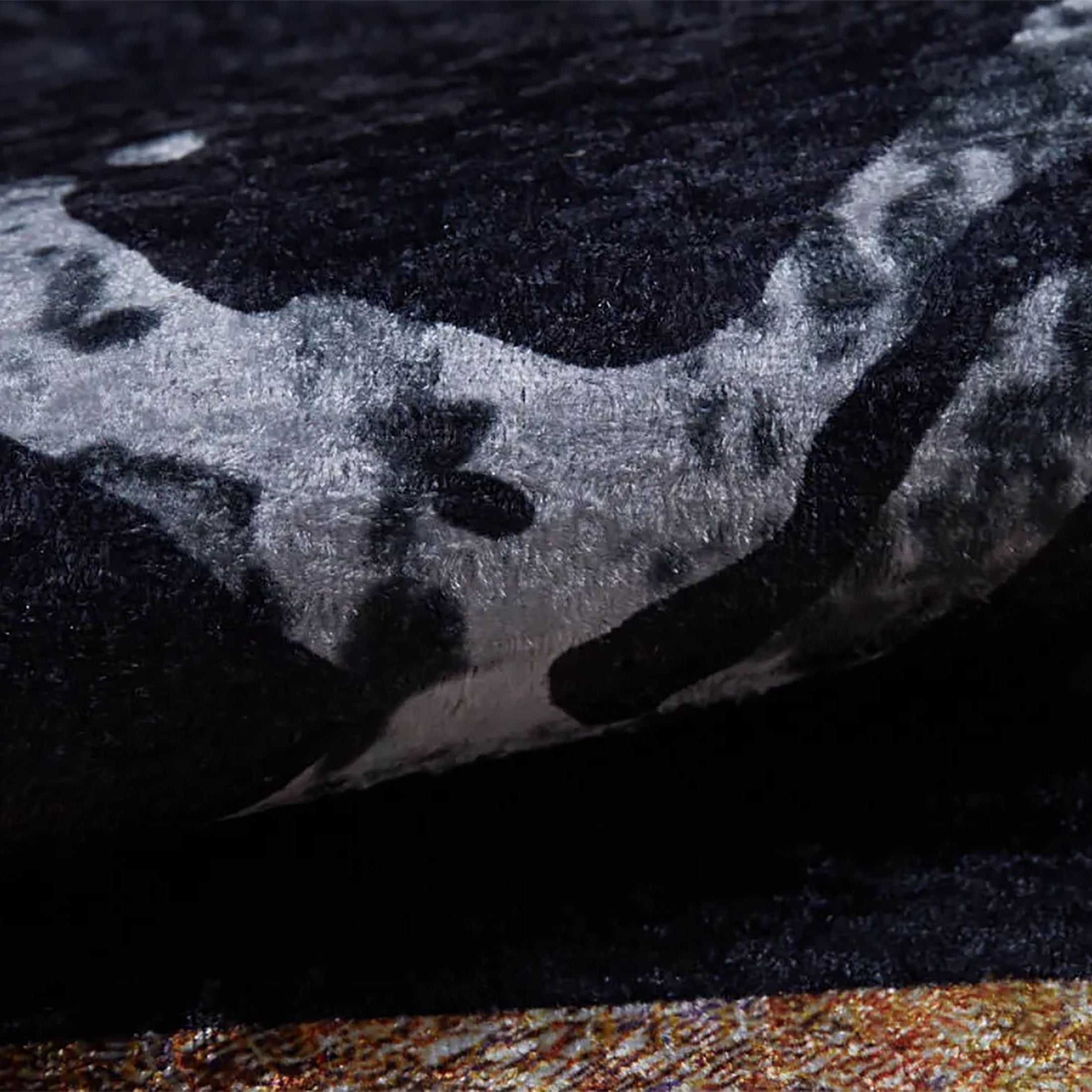 Gamze Marble Style Black White Bordered Geometric Rug