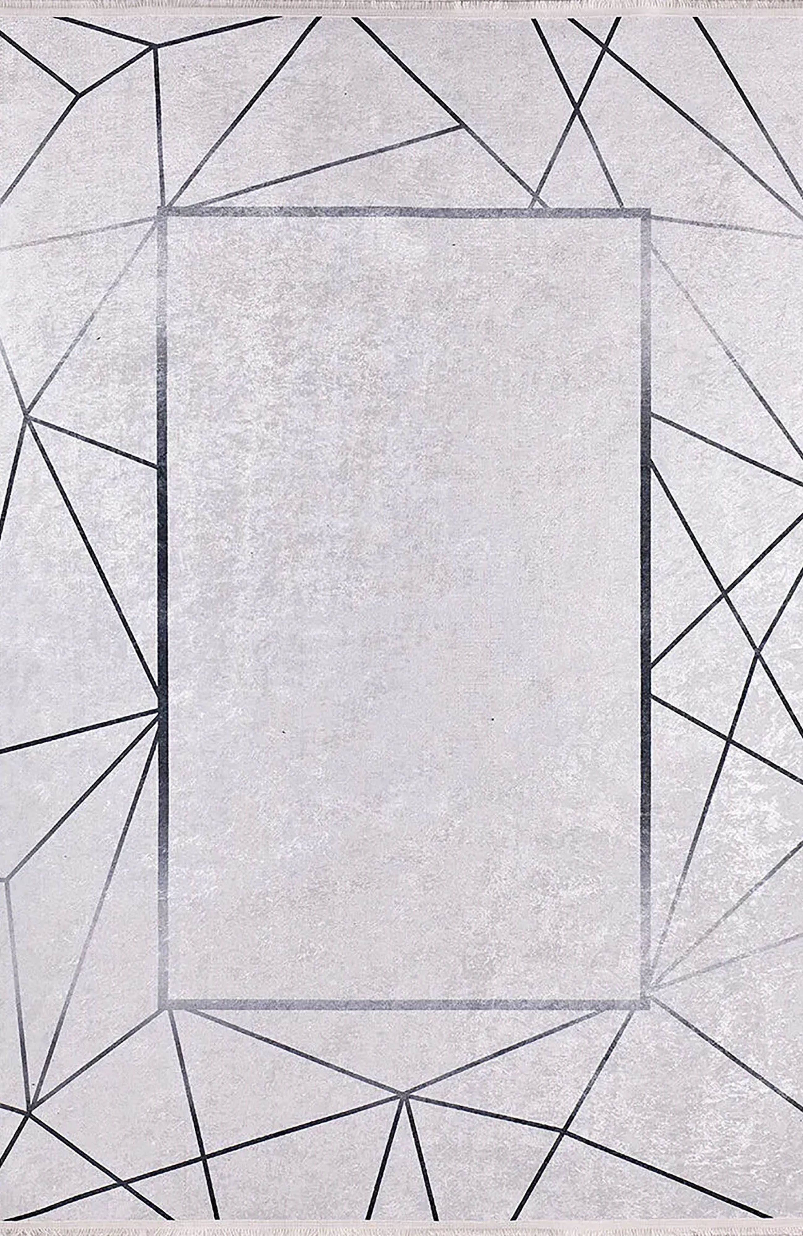 Naya Geometric Border Modern Home Decor Rug