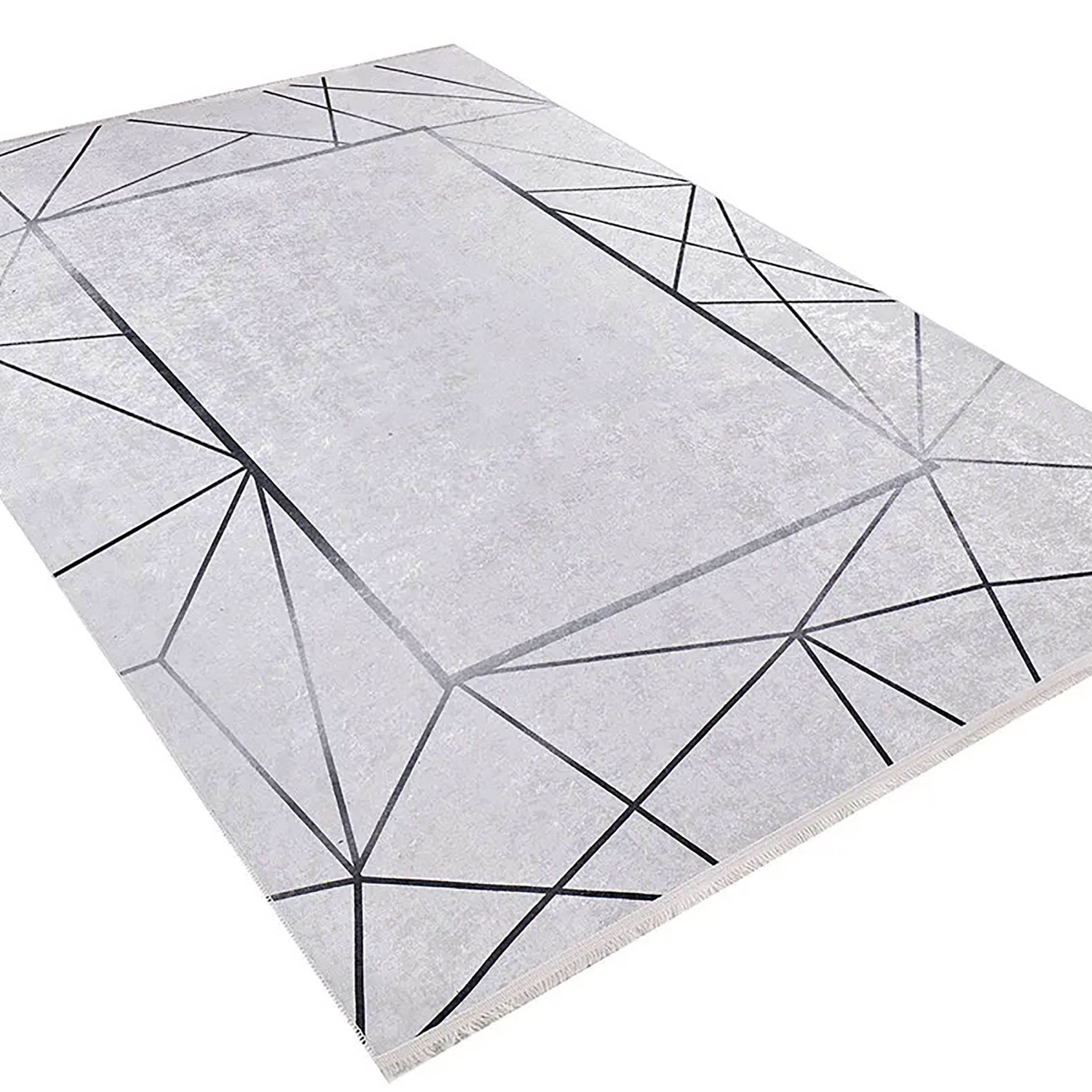 Naya Geometric Border Modern Home Decor Rug