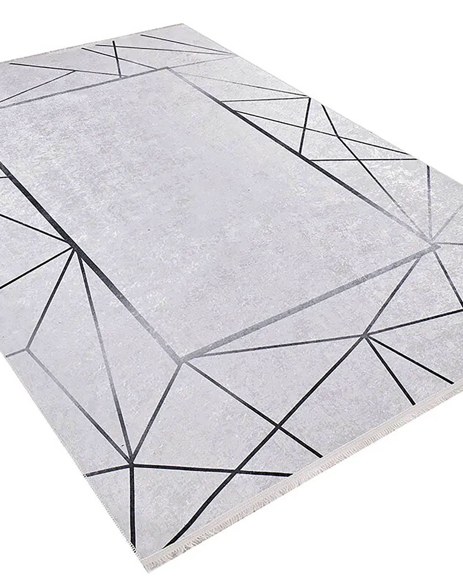 Naya Geometric Border Modern Home Decor Rug