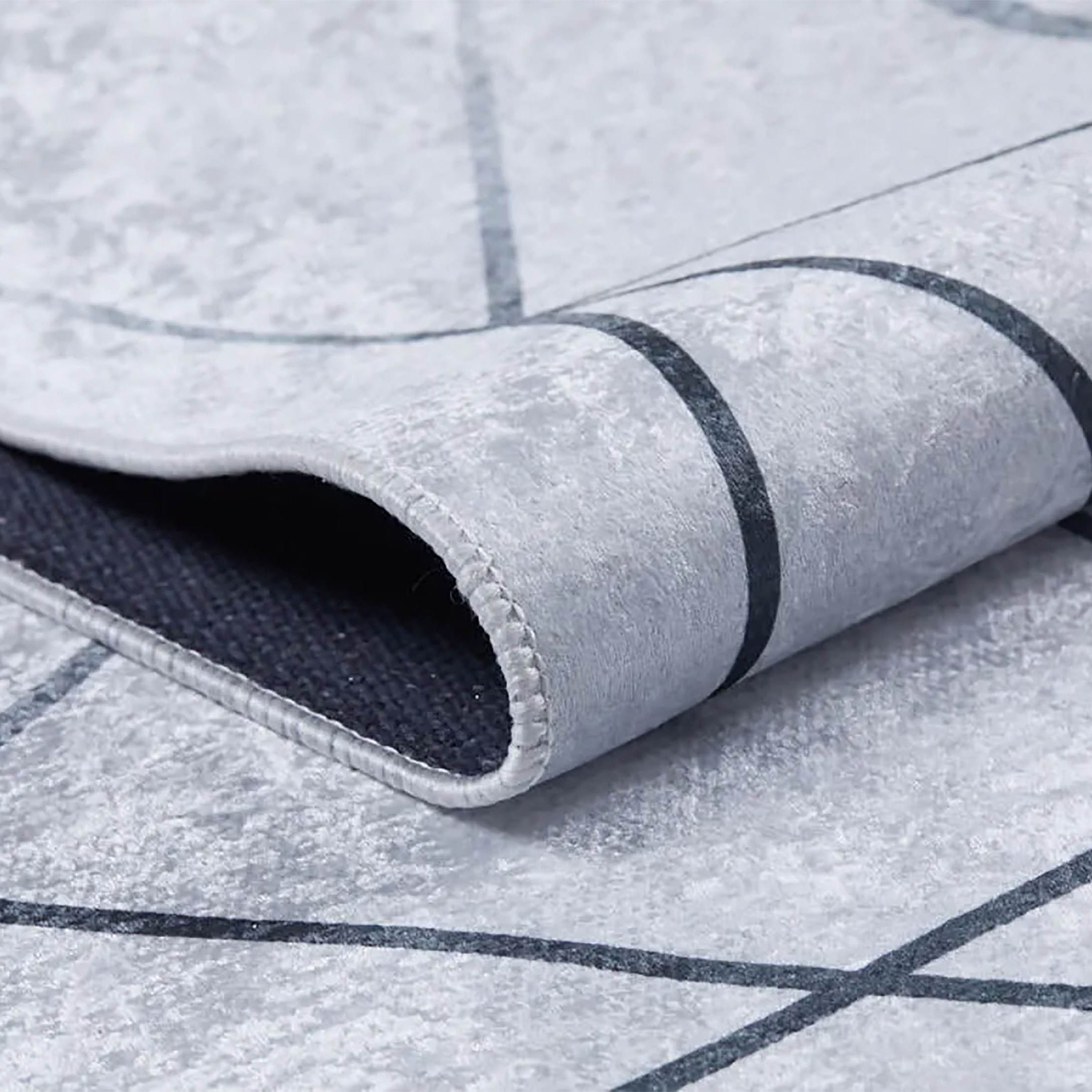 Naya Geometric Border Modern Home Decor Rug