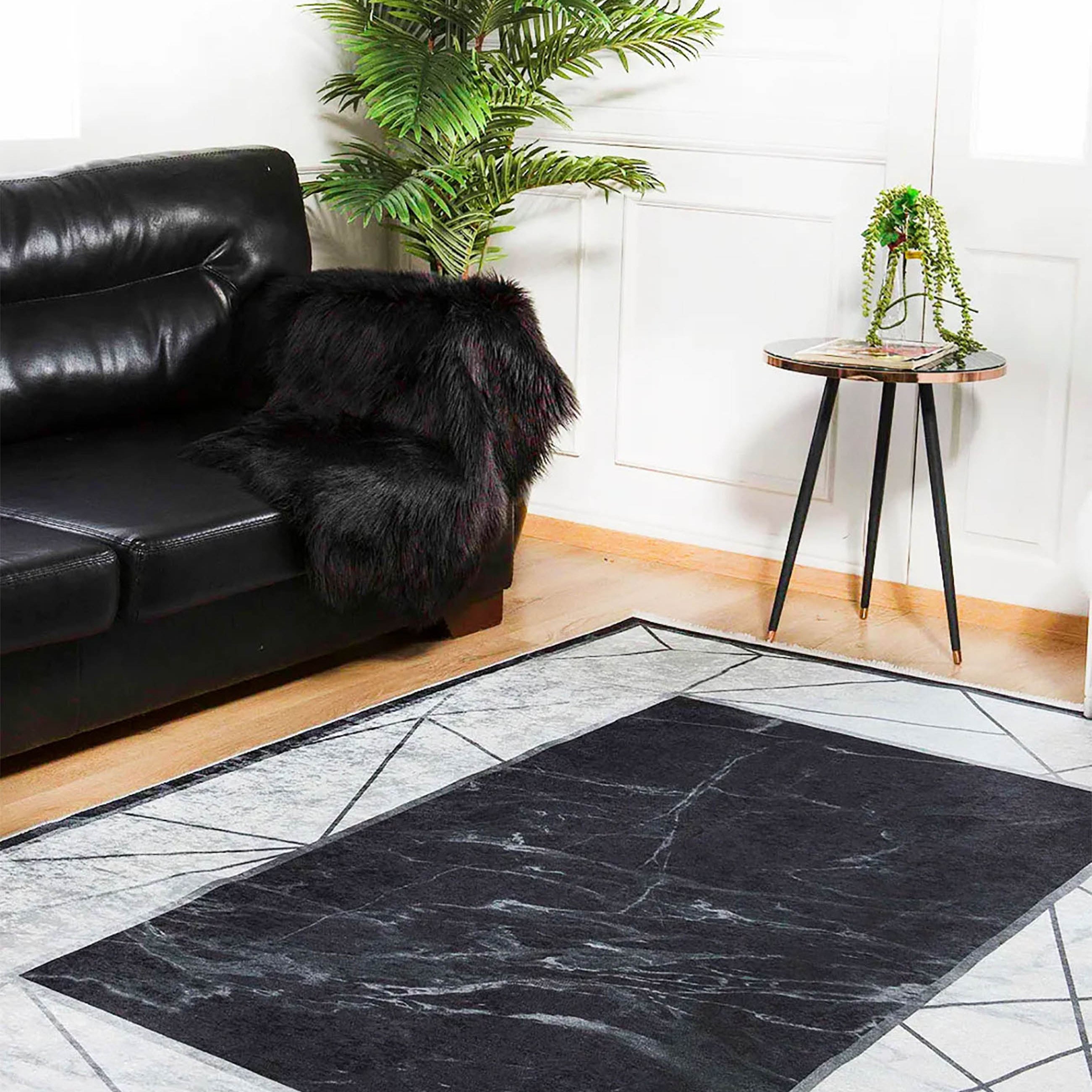 Iliana Geometric Border Modern Home Decor Rug