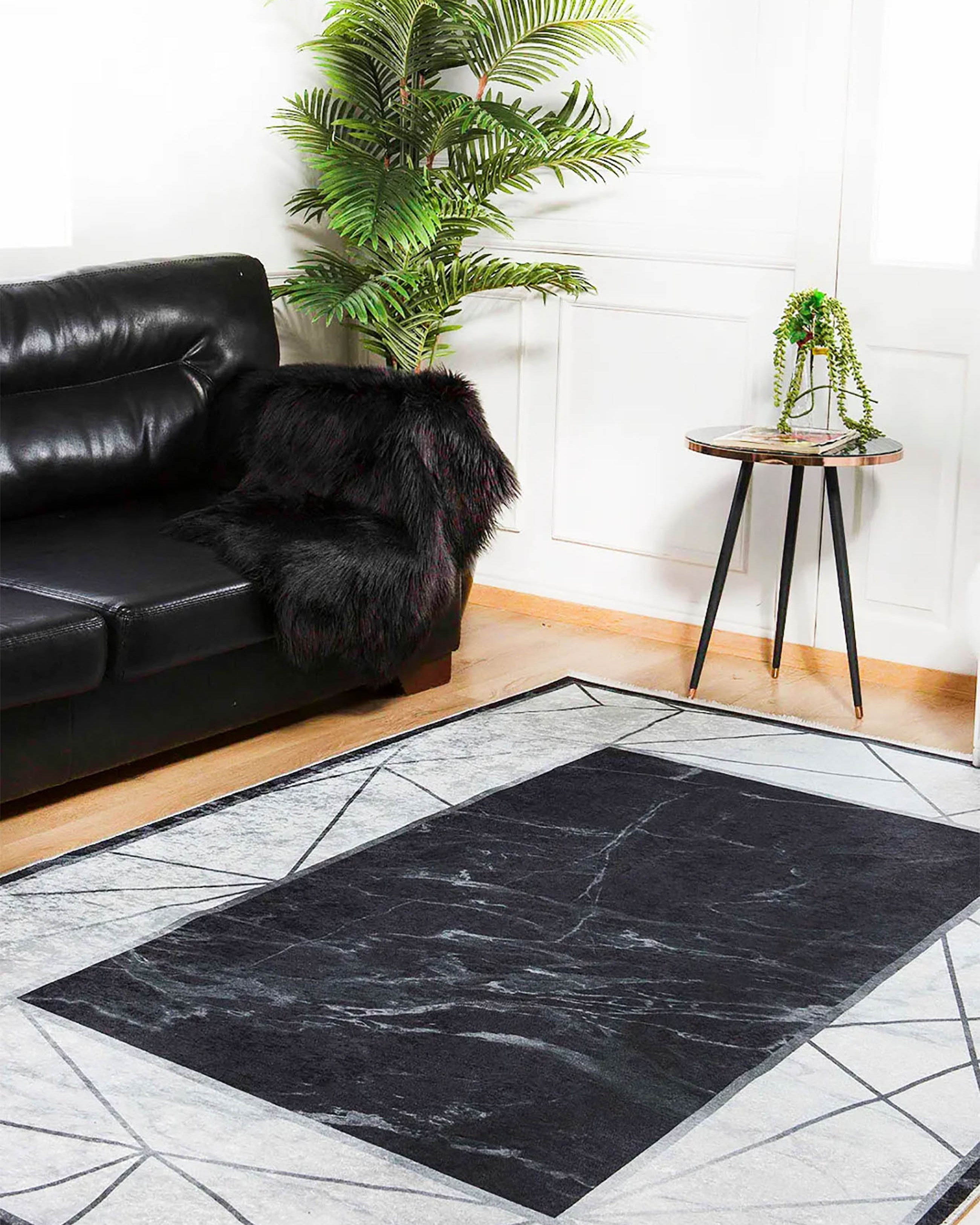 Iliana Geometric Border Modern Home Decor Rug