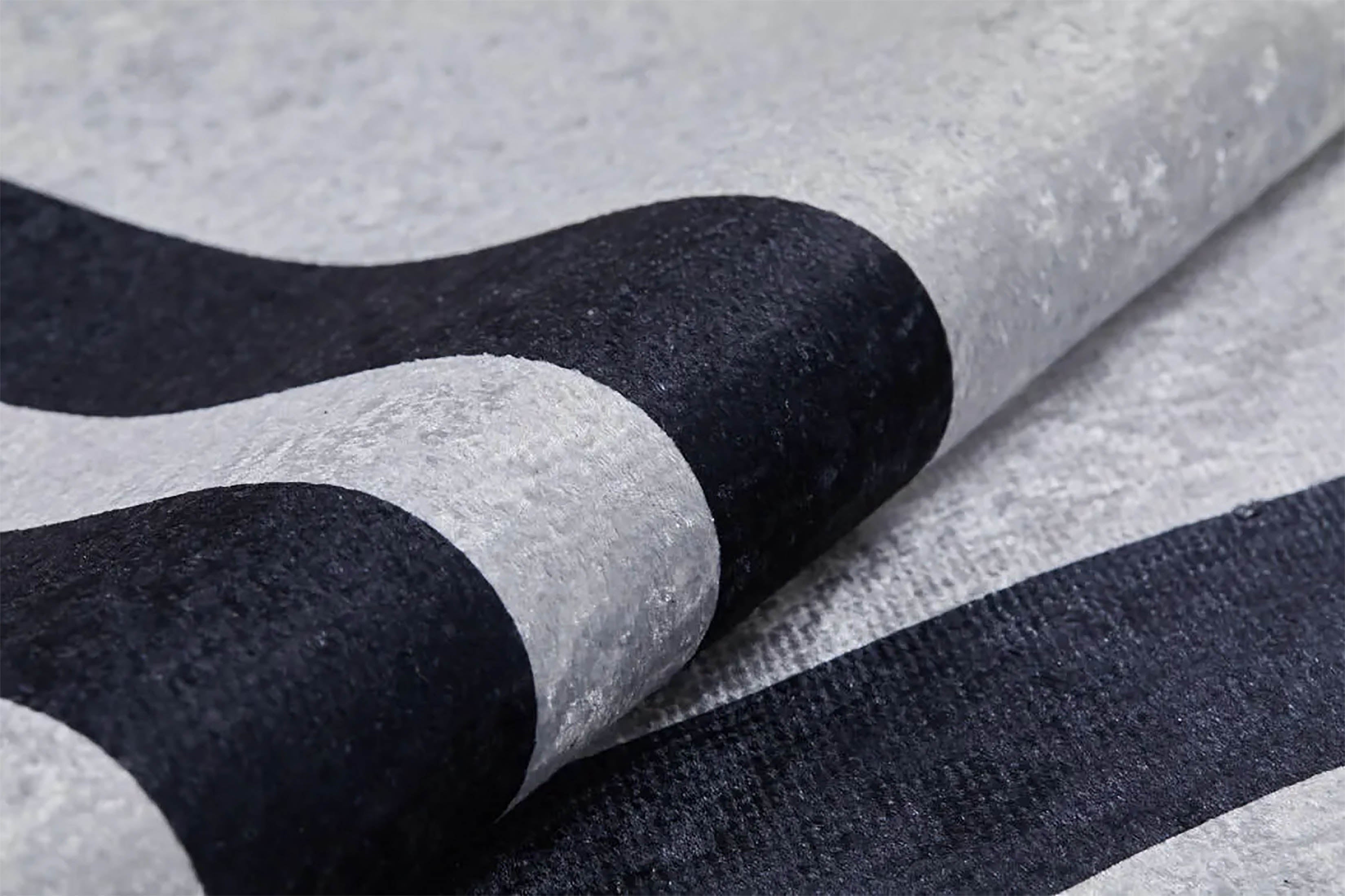 Lola Geometric Gray Black Luxury Bordered Rug