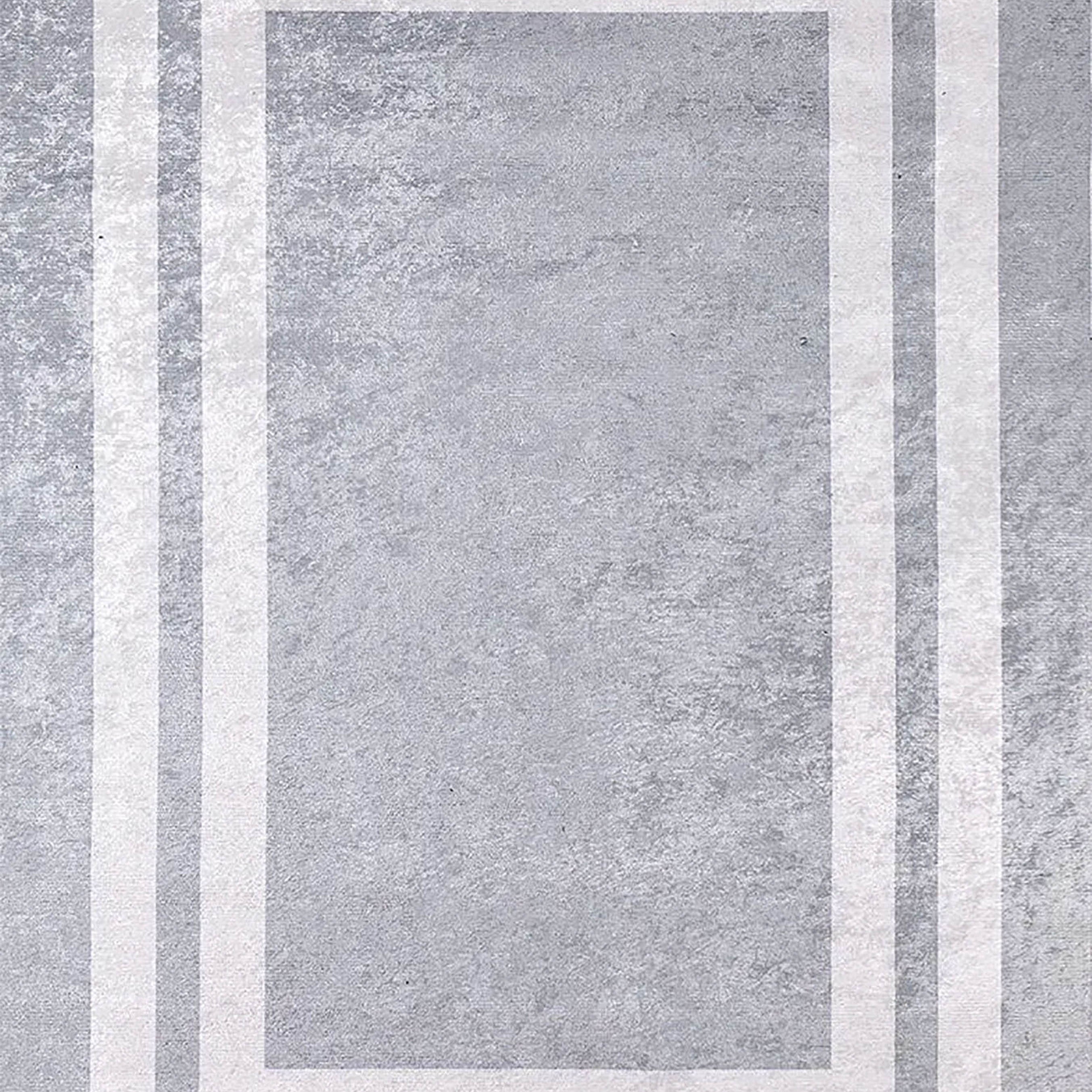 Evie Geometric Gray Luxury Bordered Rug
