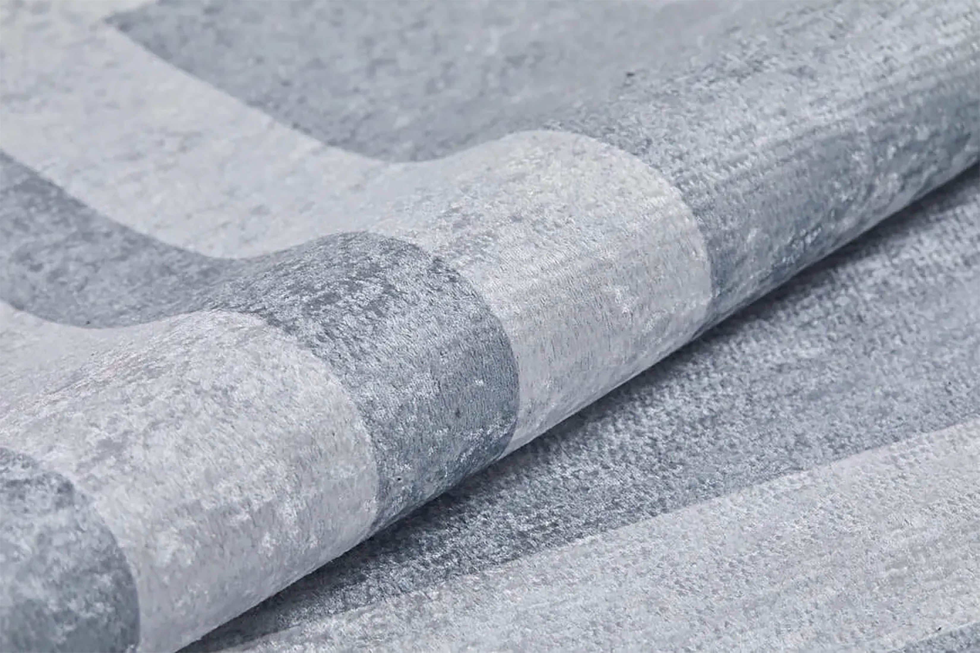 Evie Geometric Gray Luxury Bordered Rug