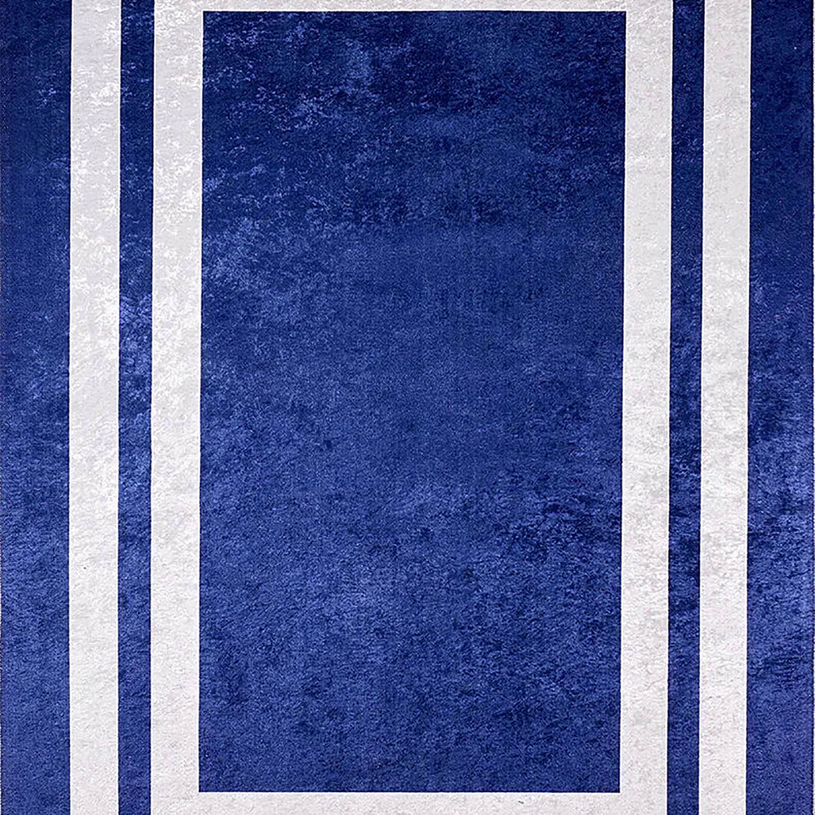 Avery Geometric Blue Luxury Bordered Rug