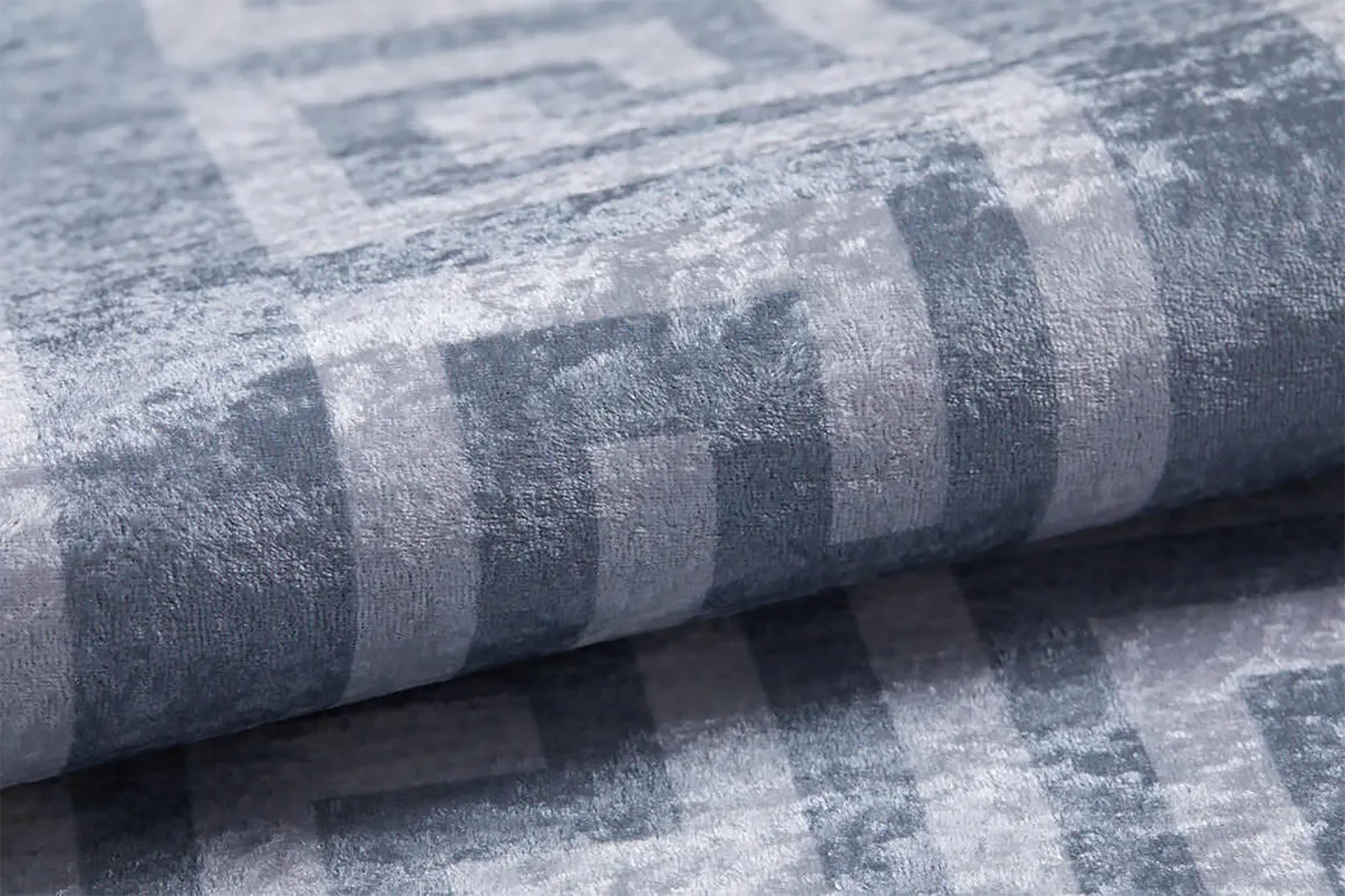 Harper Marble Gray Greek Key Border Rug