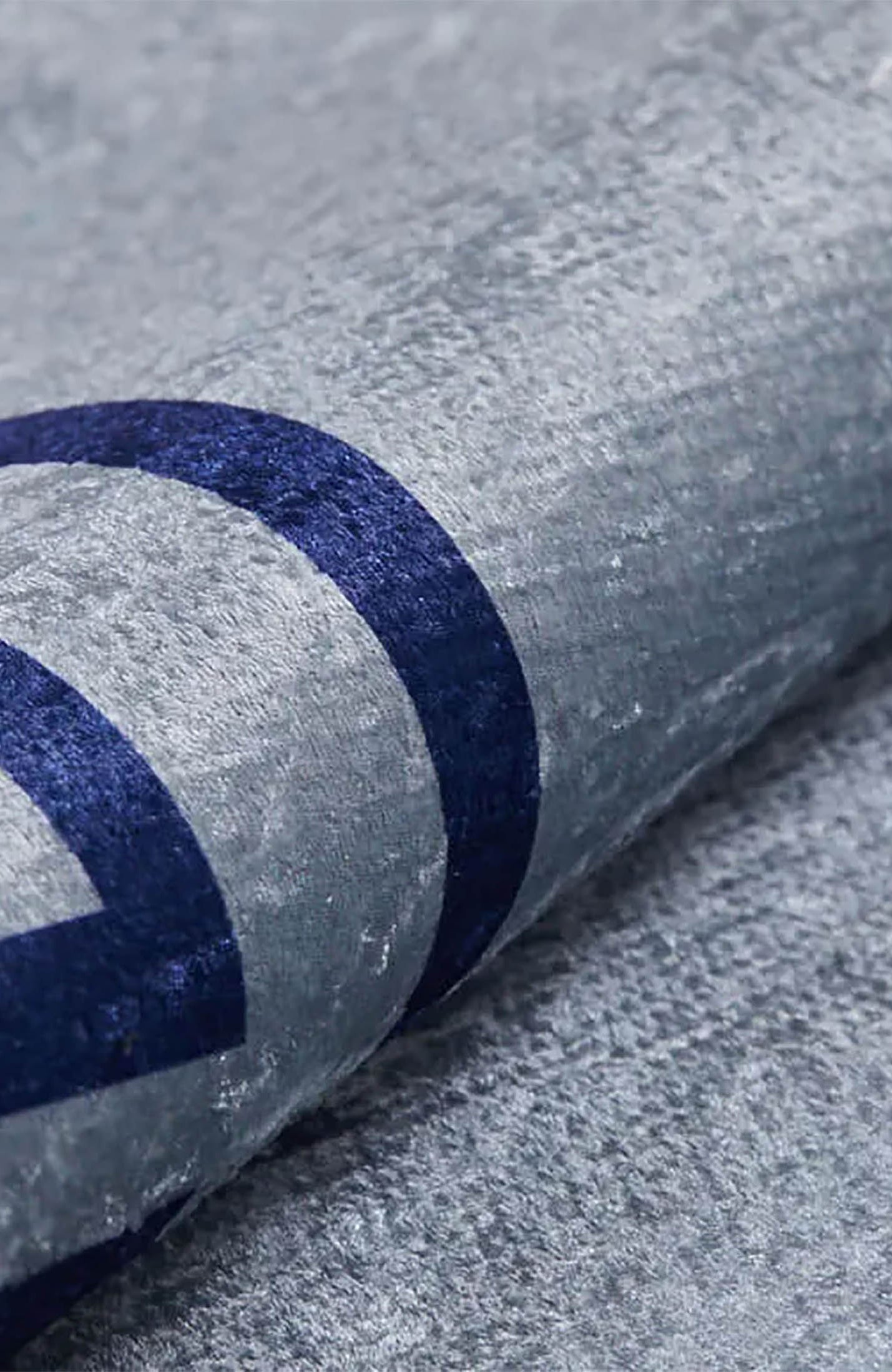 Remi Marble Blue Grey Greek Key Border Rug