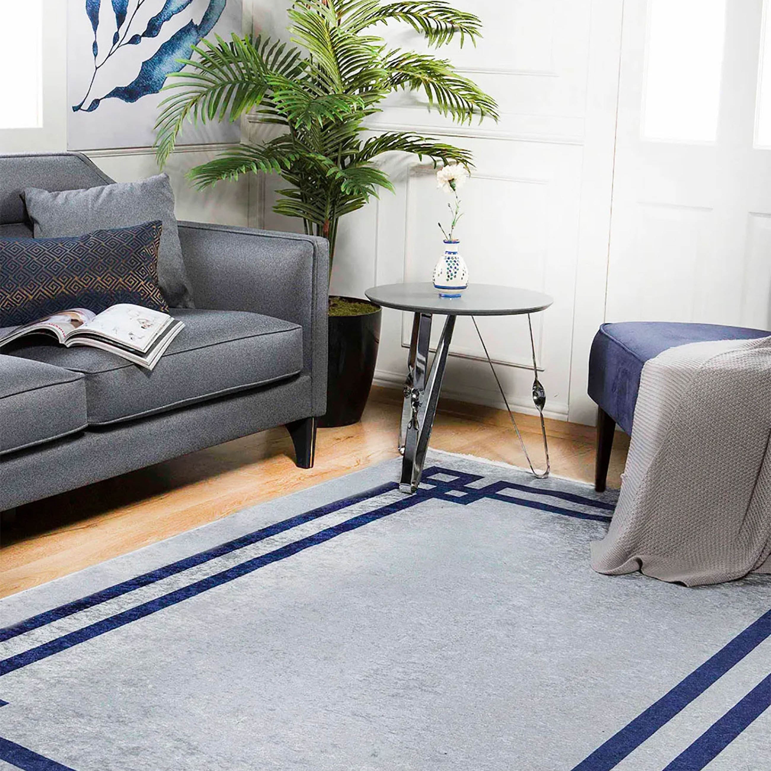 Georgia Geometric Gray Blue Rug