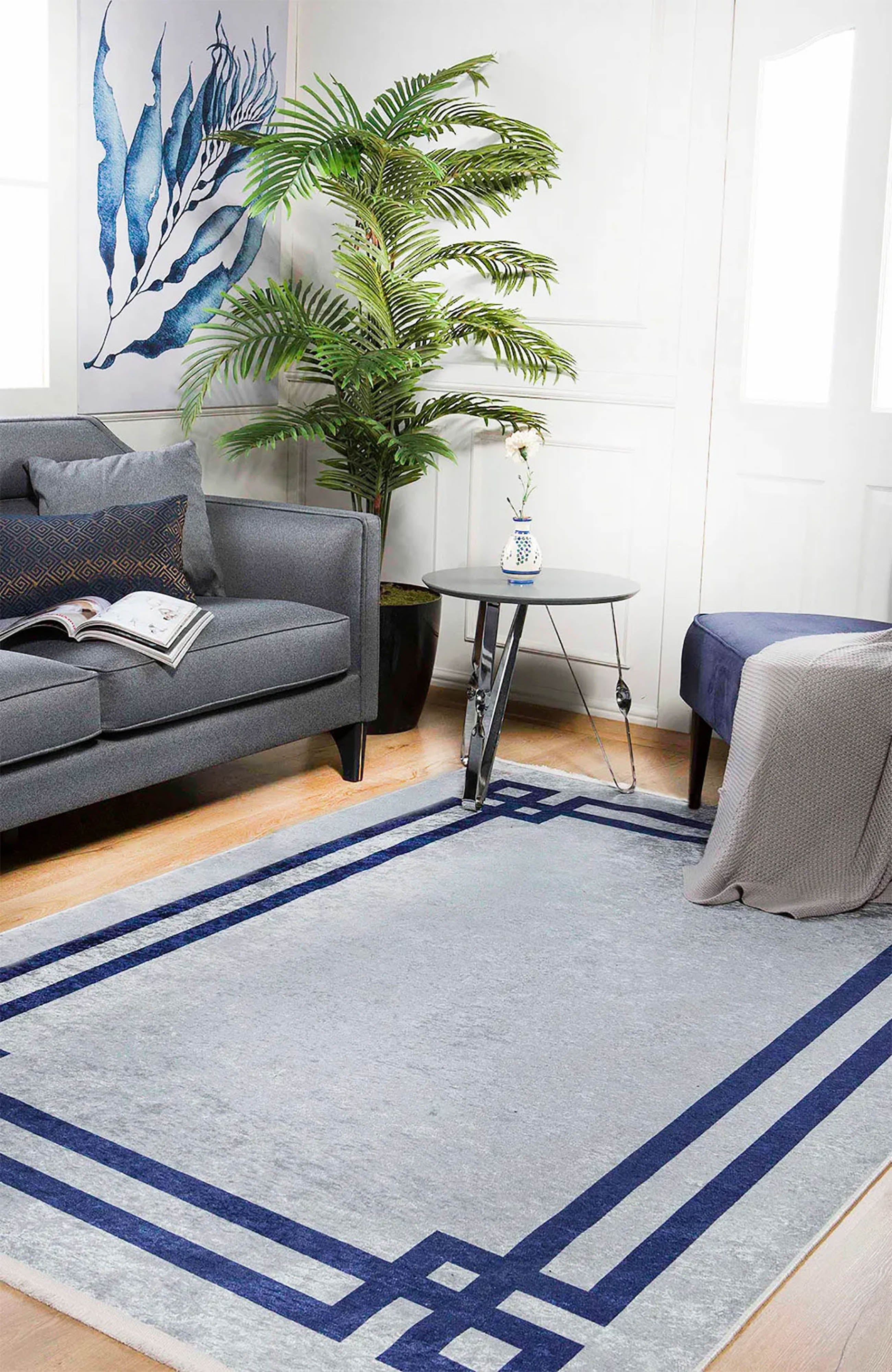 Georgia Geometric Gray Blue Rug