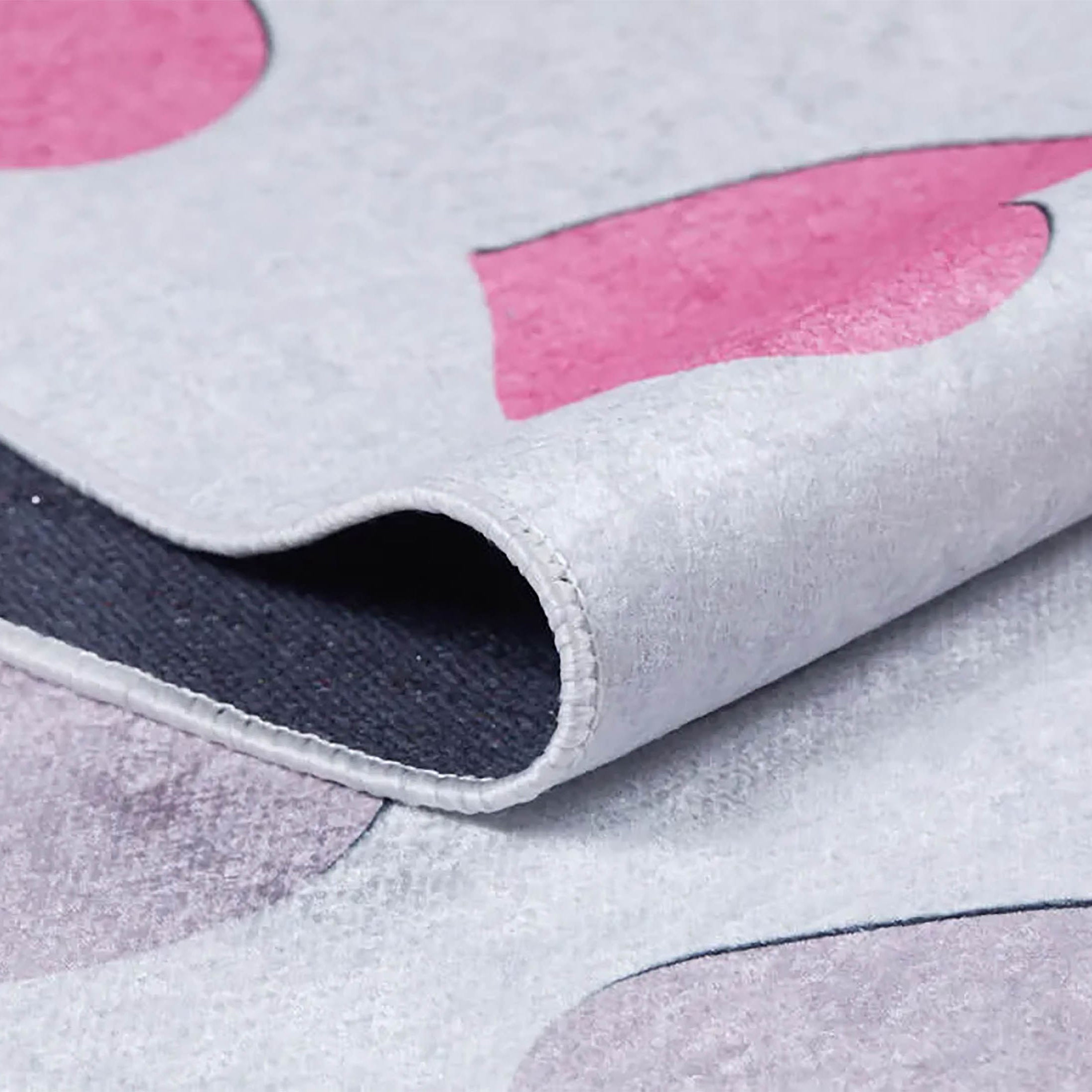 Heart Pattern Pink Kids Rug