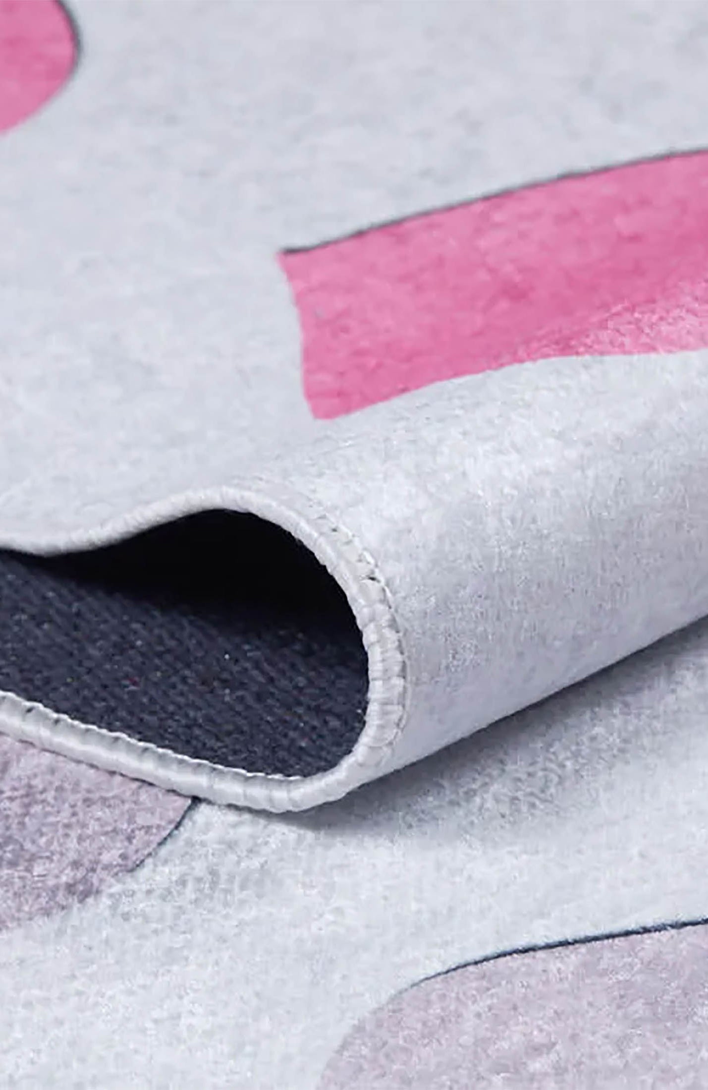 Heart Pattern Pink Kids Rug