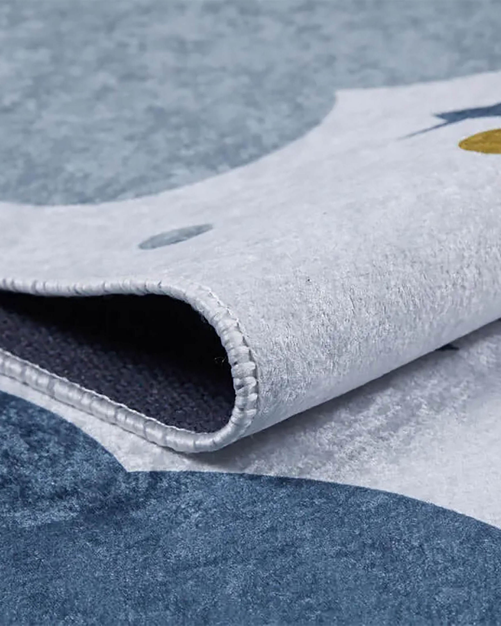 Elsa Cloudy Star Gray Blue Kids Rug