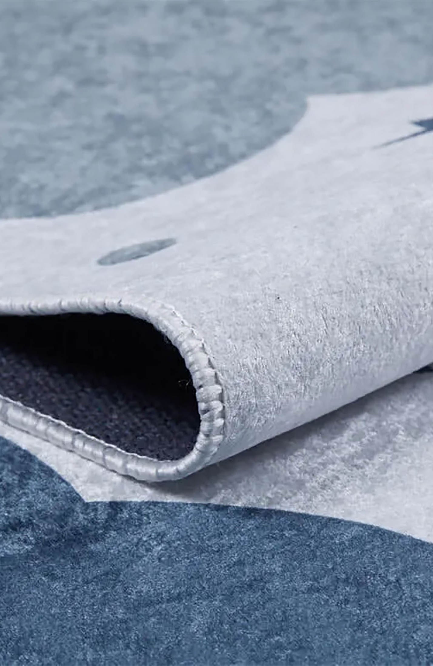 Elsa Cloudy Star Gray Blue Kids Rug