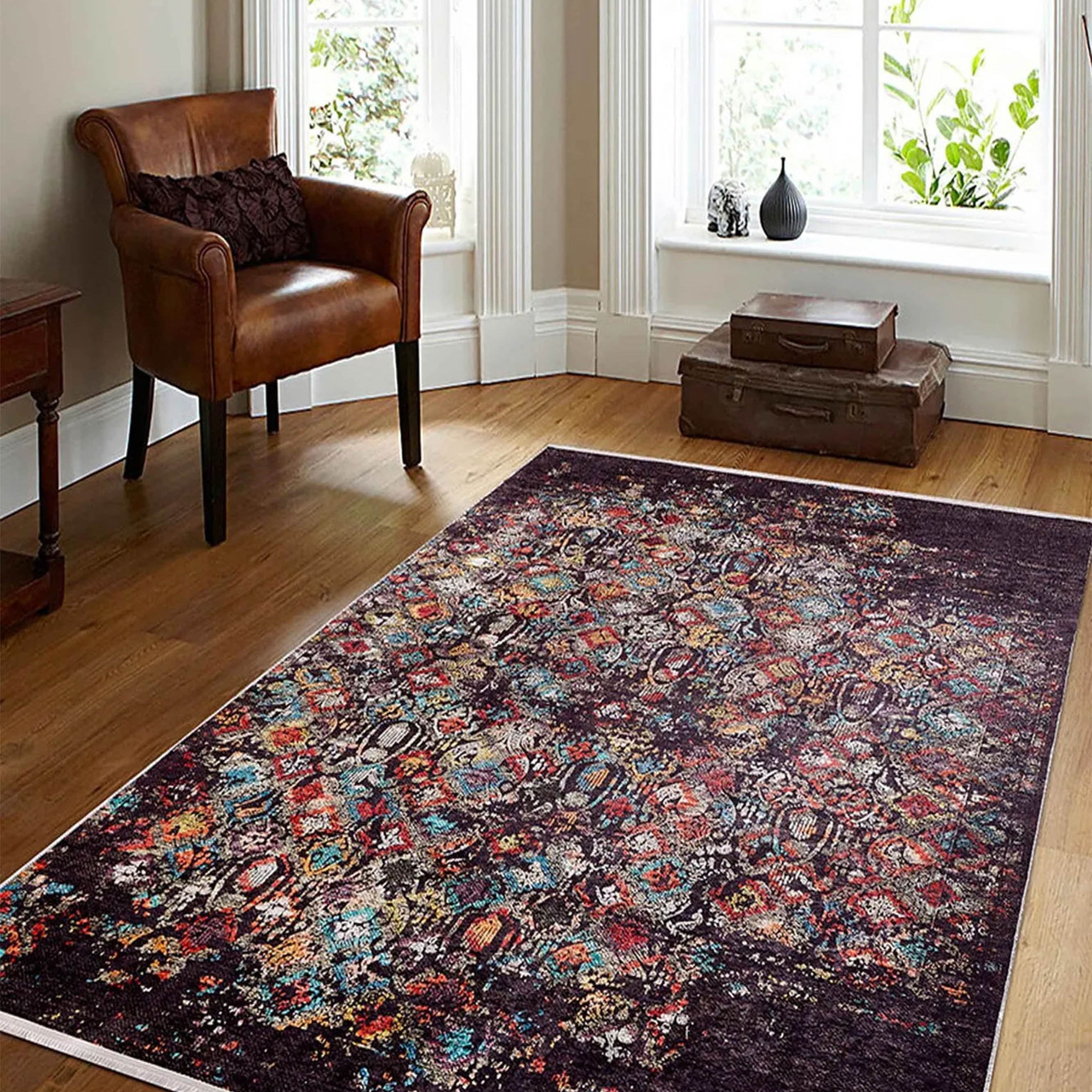 Aurora Turkish Modern Boho Geometric Brown Rug