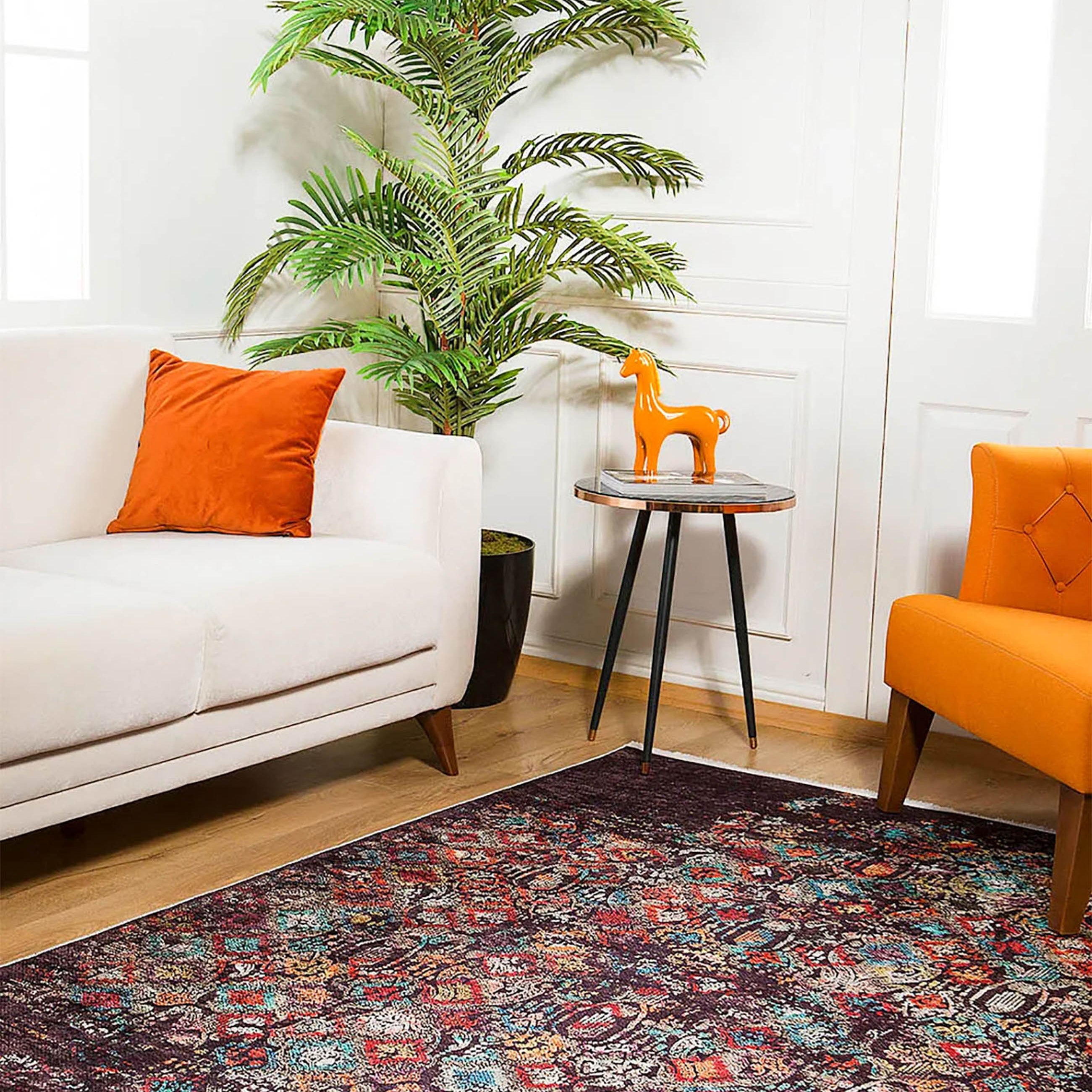 Aurora Turkish Modern Boho Geometric Brown Rug