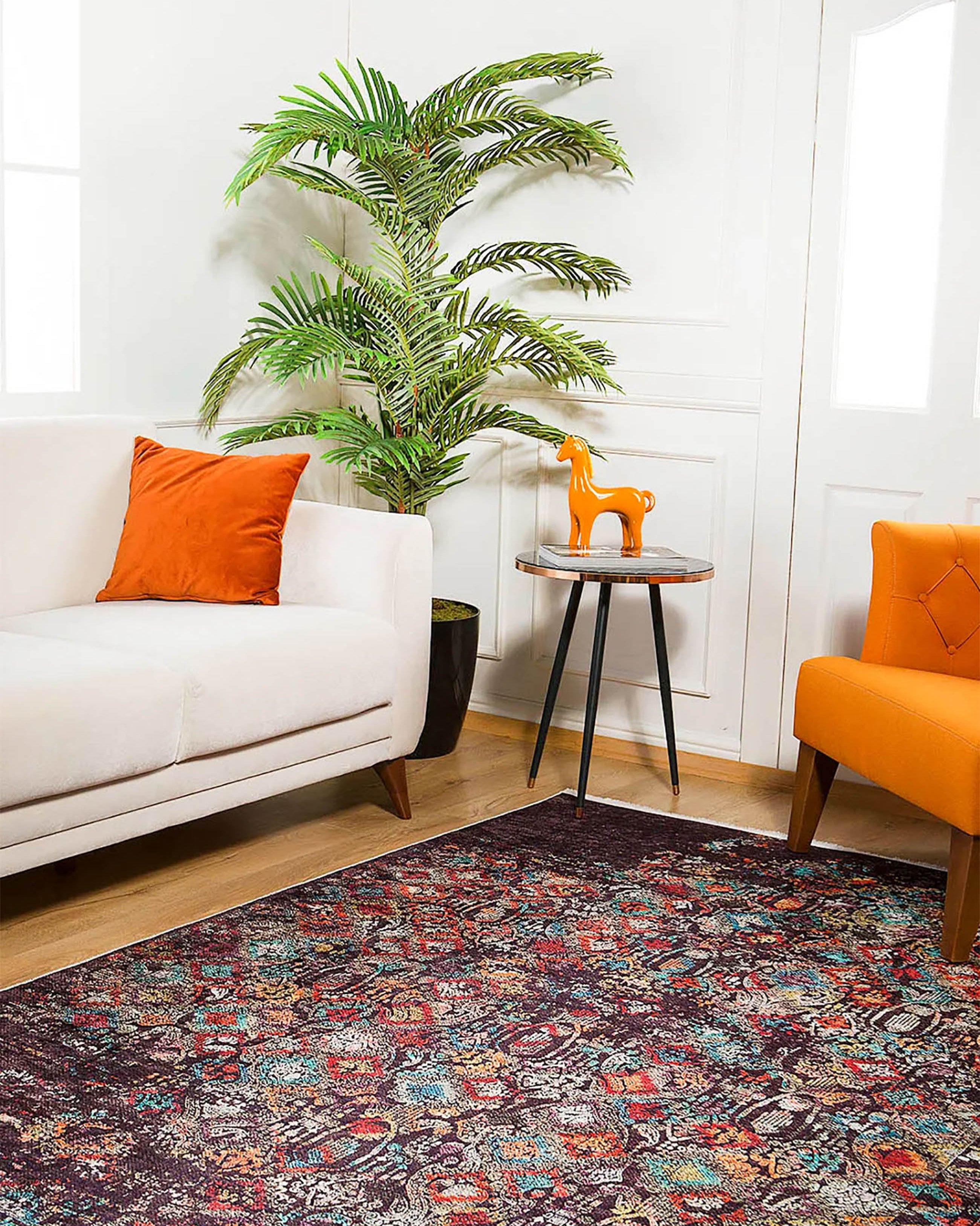 Aurora Turkish Modern Boho Geometric Brown Rug