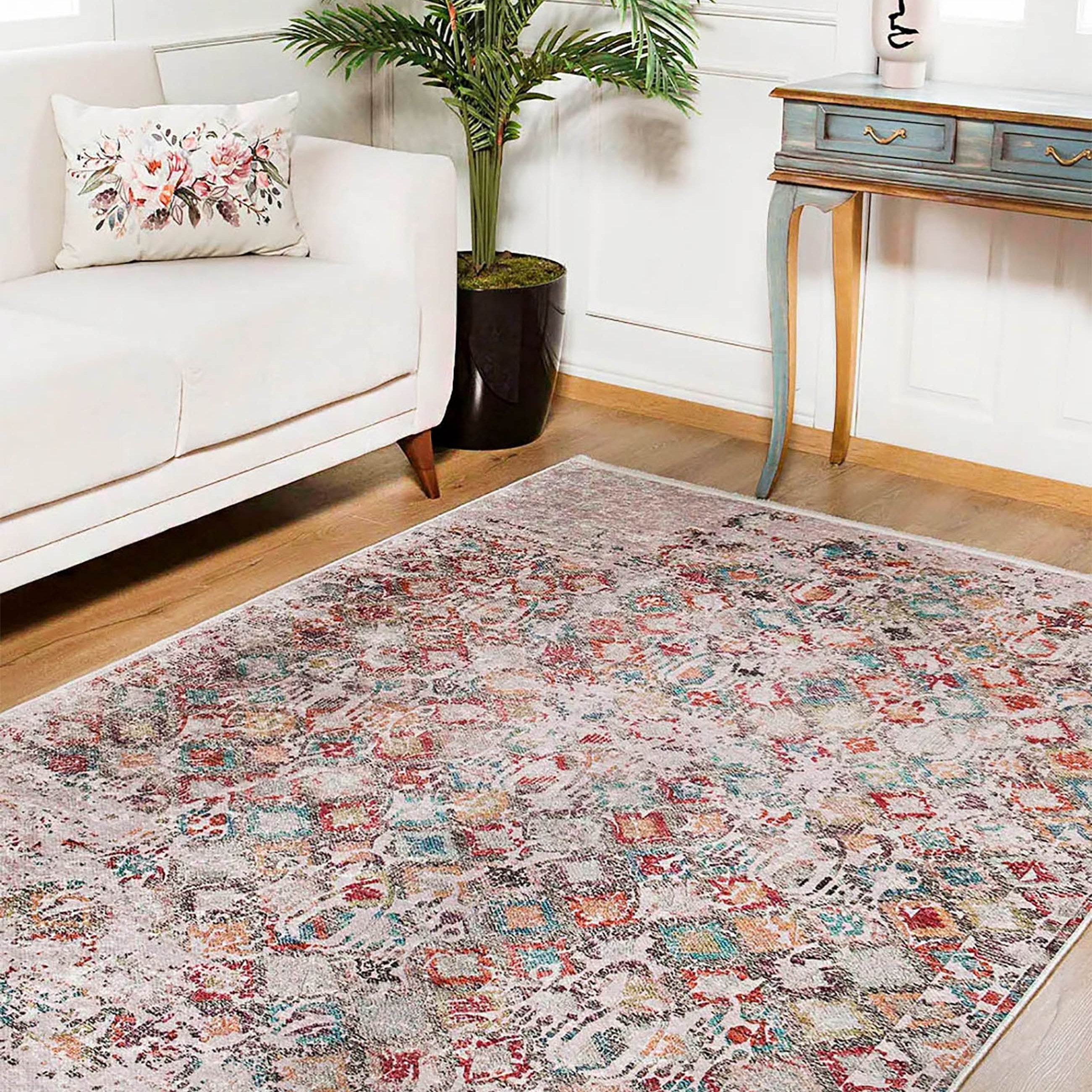 Evelyn Floral Turkish Oriental Beige Rug
