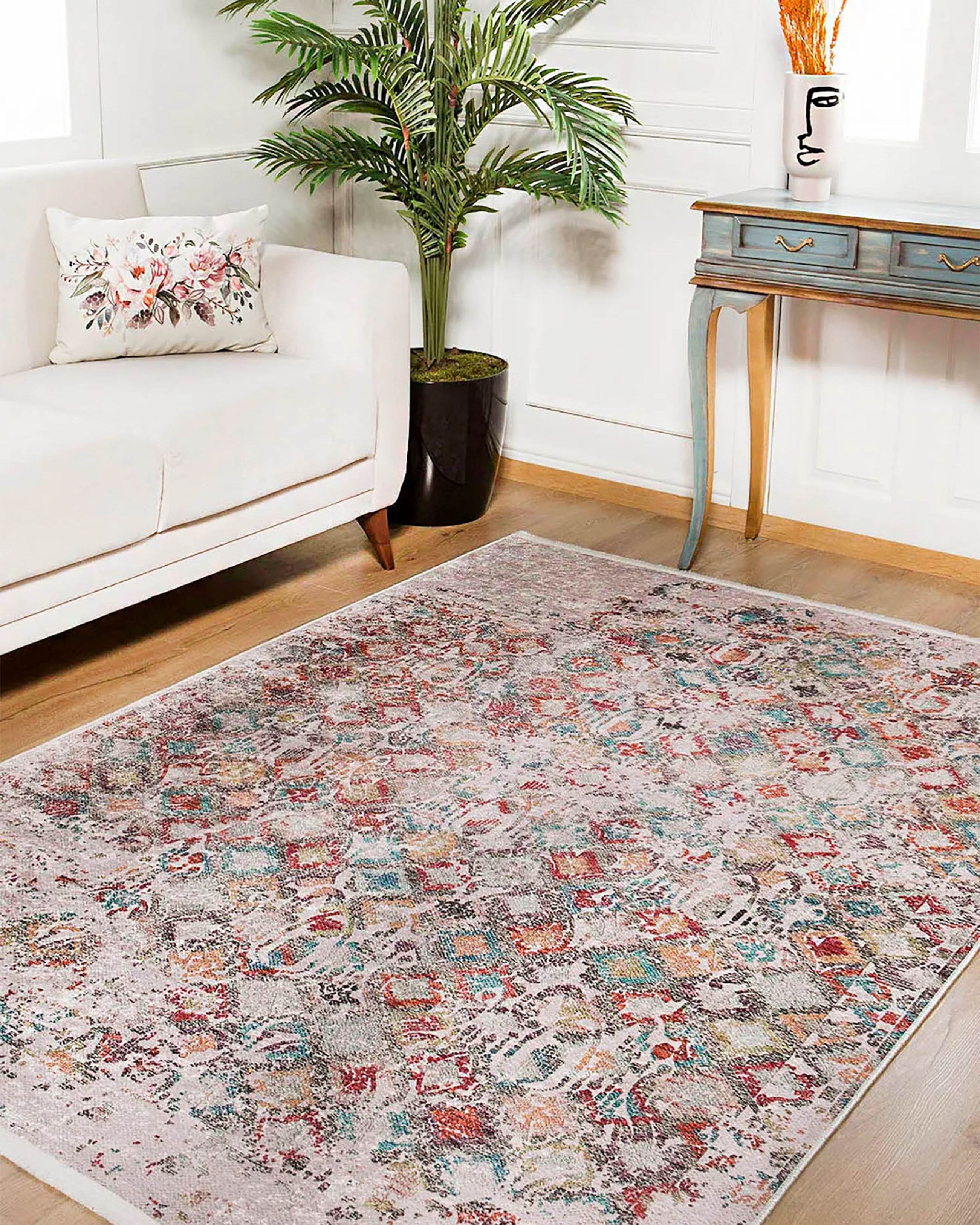 Evelyn Floral Turkish Oriental Beige Rug