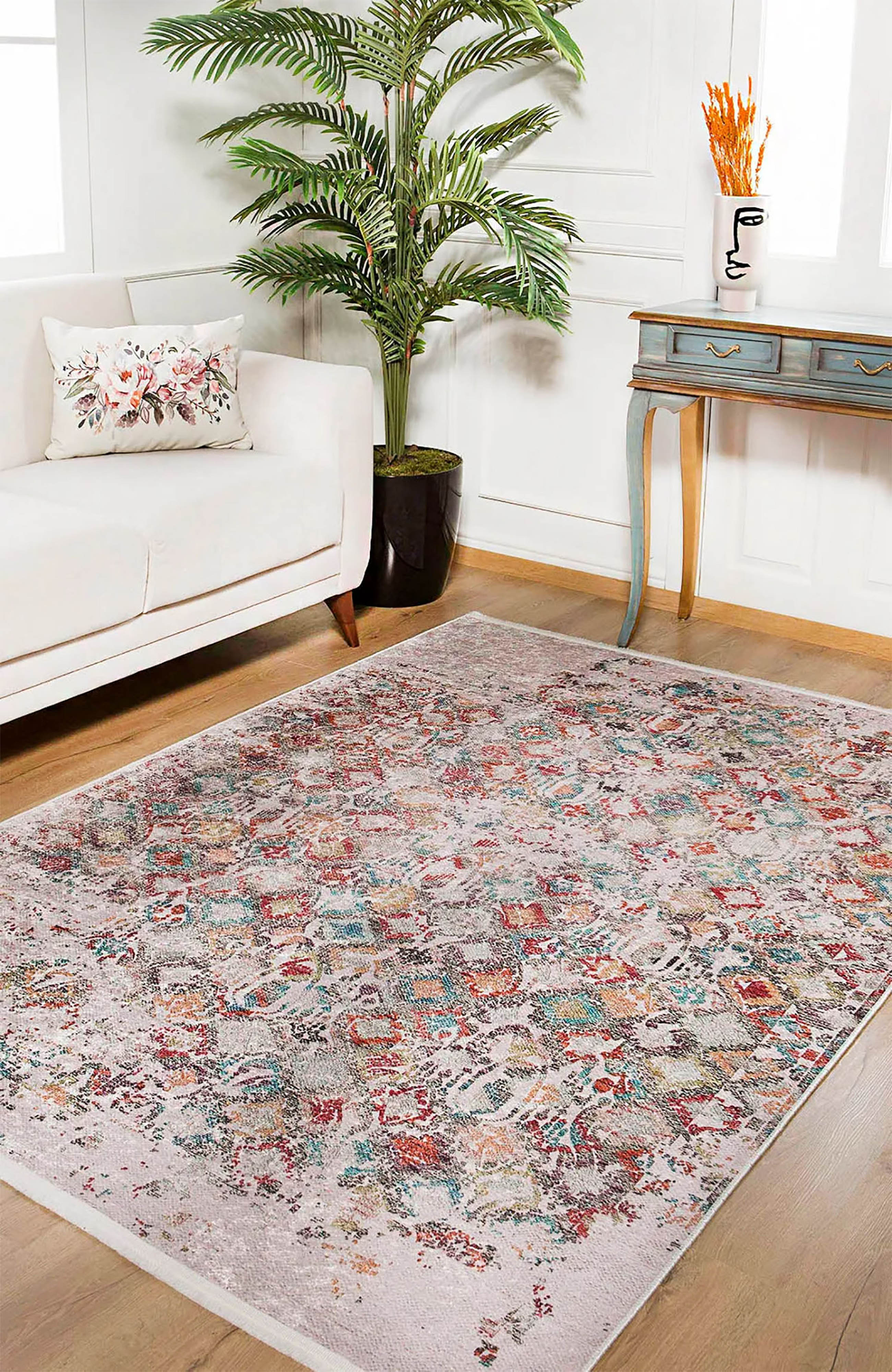 Evelyn Floral Turkish Oriental Beige Rug