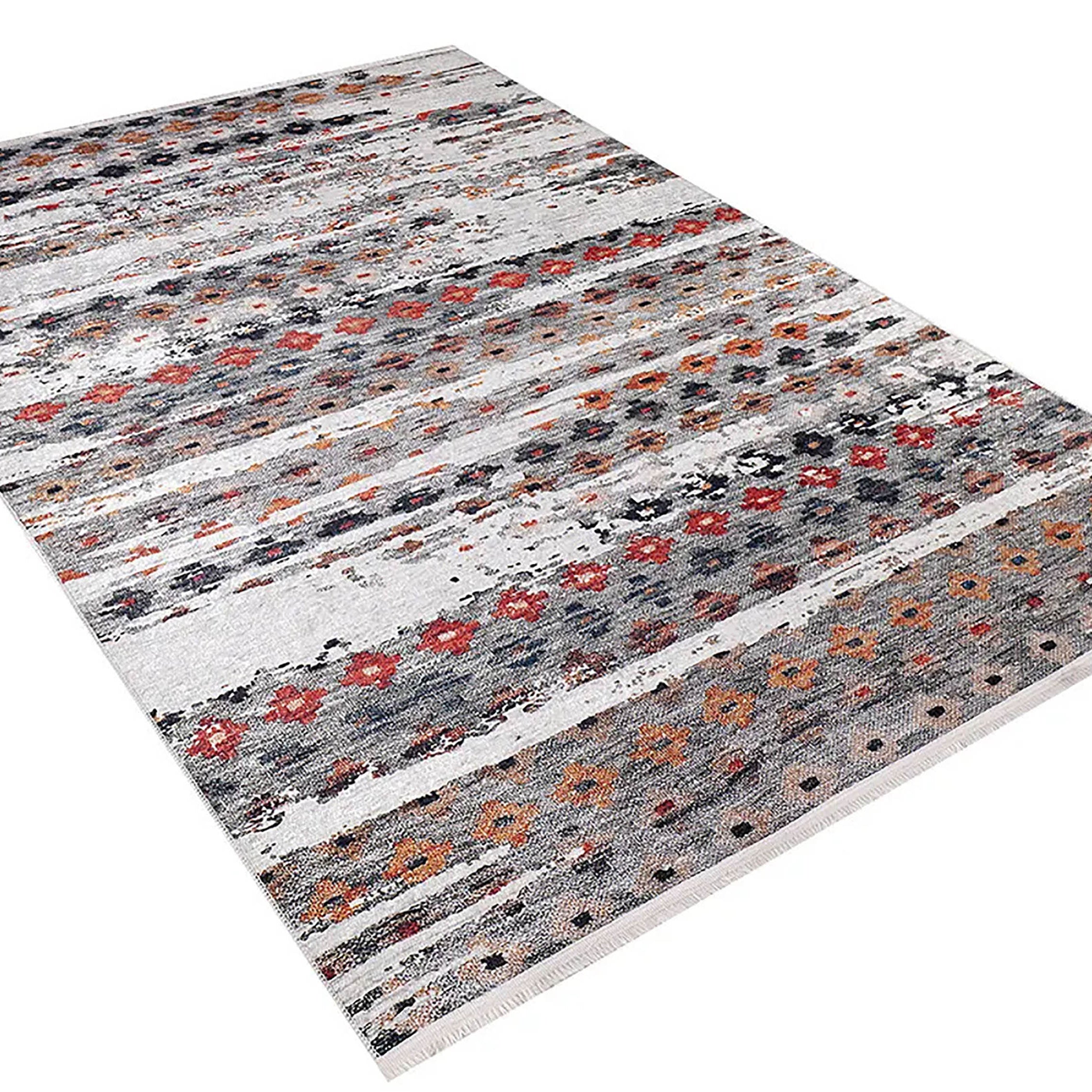 Lakelyn Turkish Kilim Multi Color Flower Rug