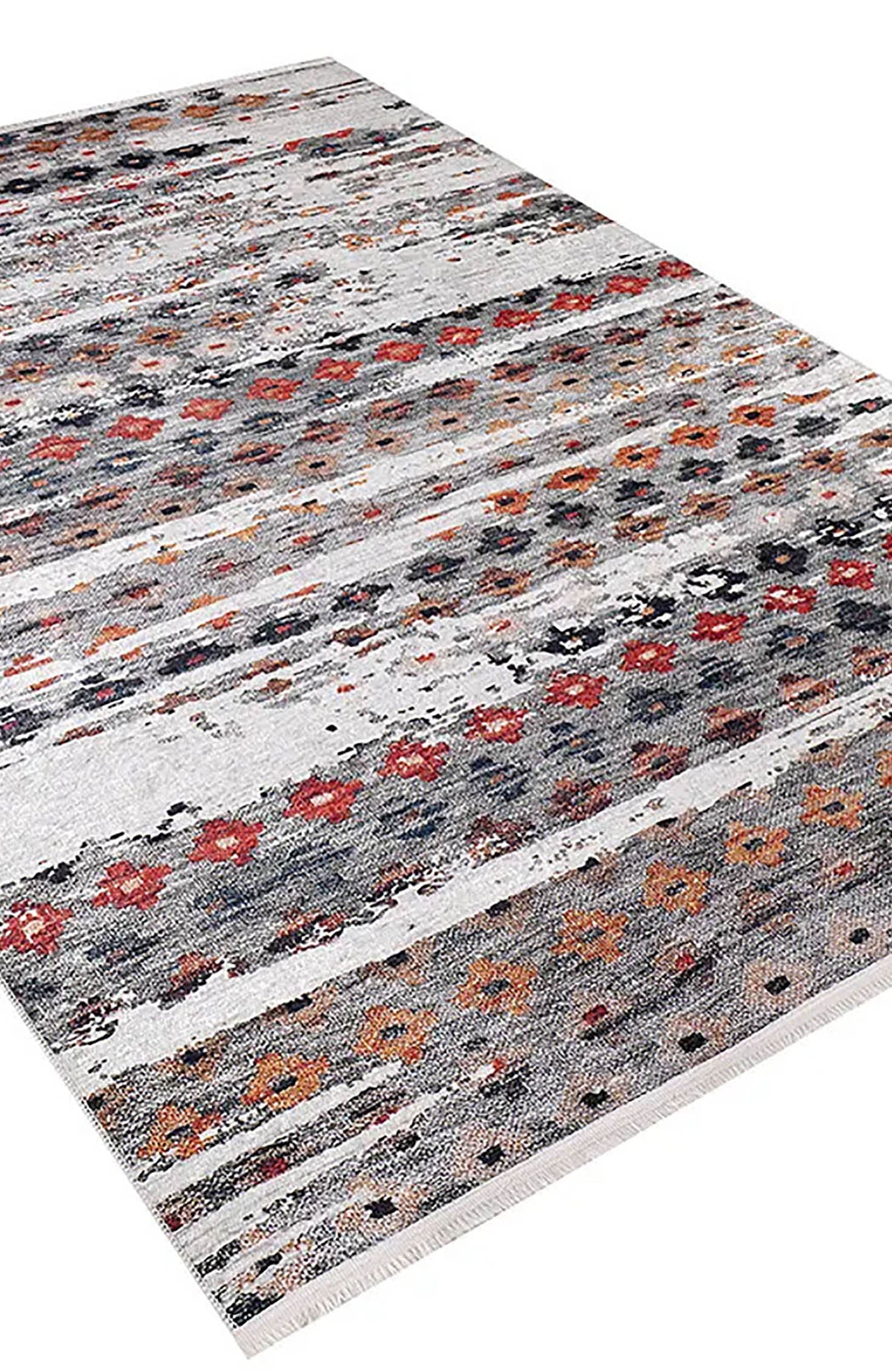 Lakelyn Turkish Kilim Multi Color Flower Rug