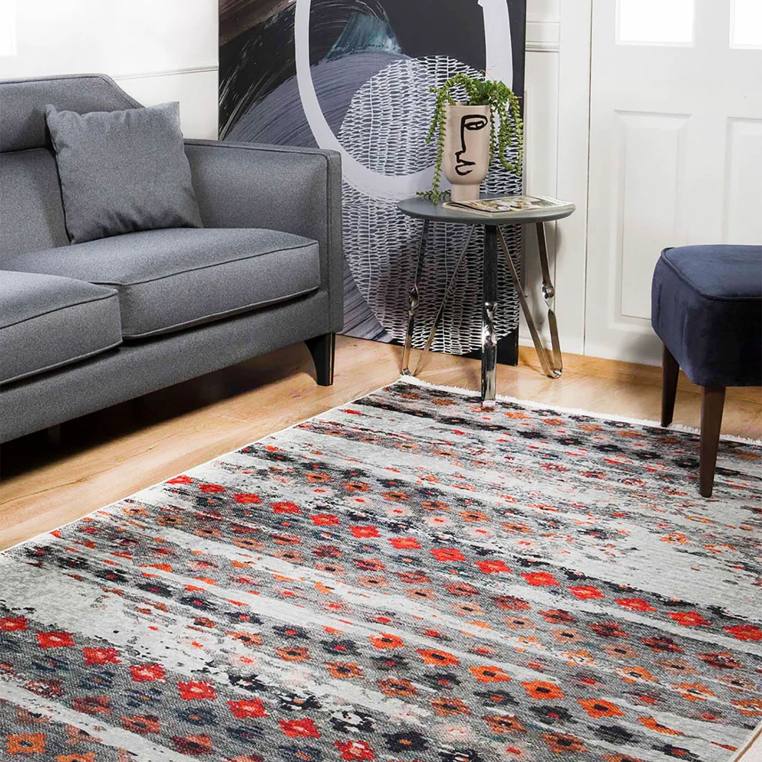 Lakelyn Turkish Kilim Multi Color Flower Rug